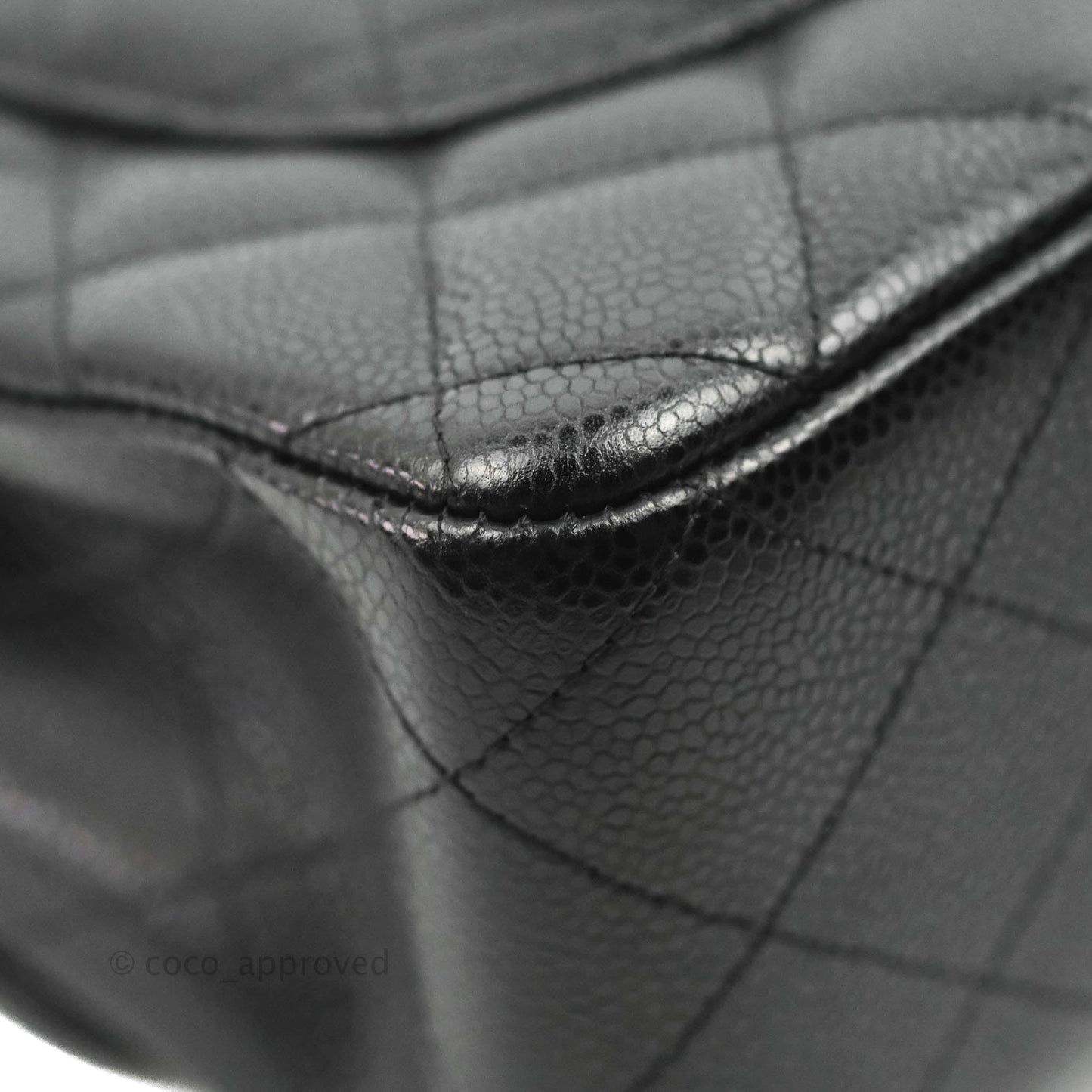 Chanel Jumbo Single Flap Black Caviar Silver Hardware