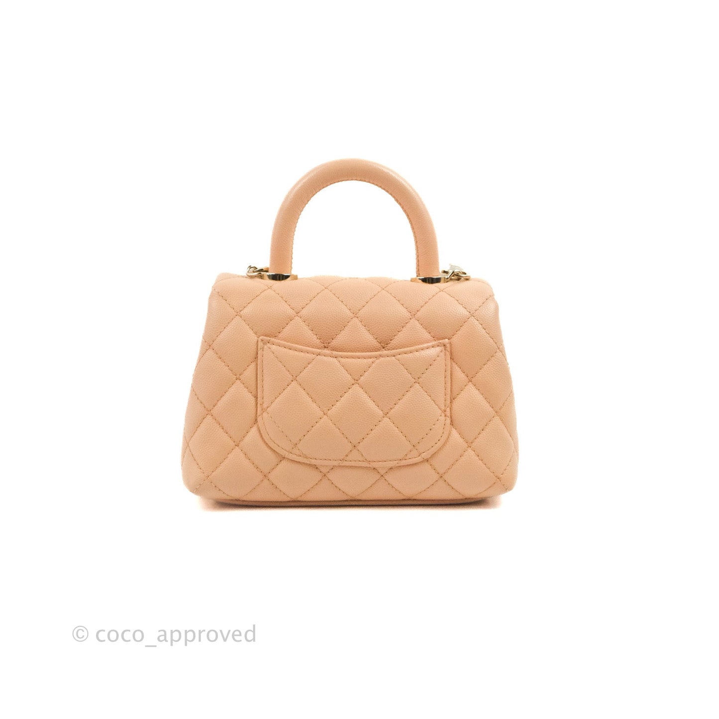 Chanel Mini Coco Handle Quilted Light Pink Caviar Gold Hardware