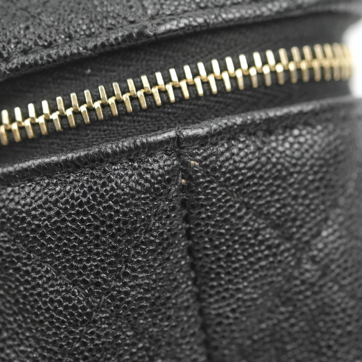 Chanel Quilted Mini Top Handle Vanity With Chain Black Caviar Aged Gold Hardware