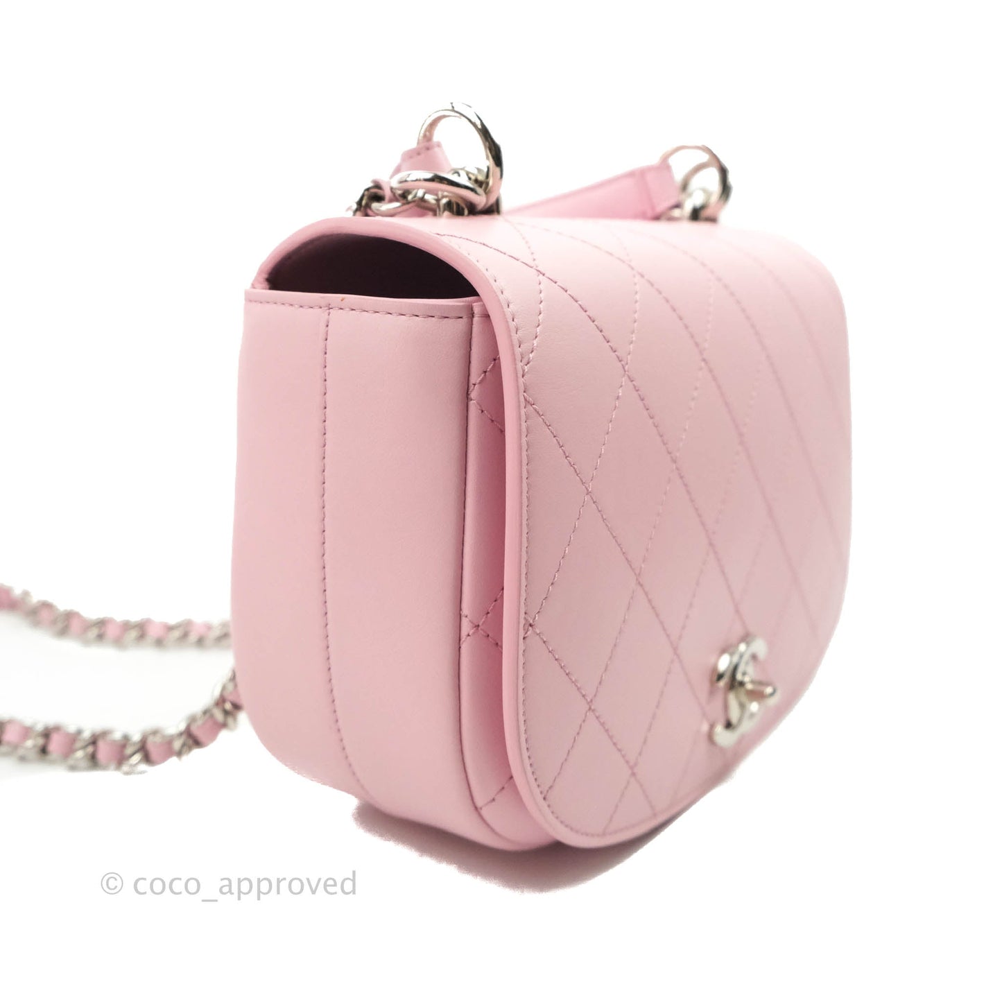 Chanel Stitched Ring My Bag Flap Crossbody Pink Calfskin