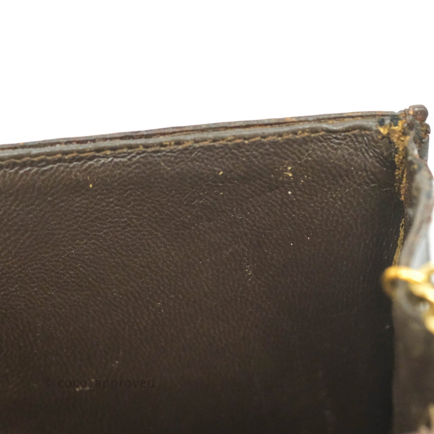 Chanel Vintage Brown Crocodile Leather Shoulder Bag Gold Hardware