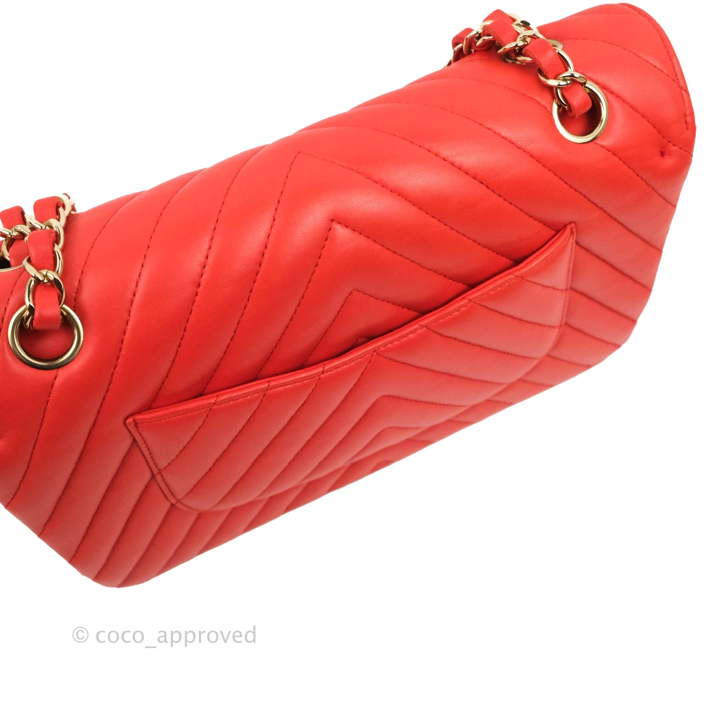 Chanel Classic M/L Medium Double Flap Brick Red Lambskin Gold Hardware
