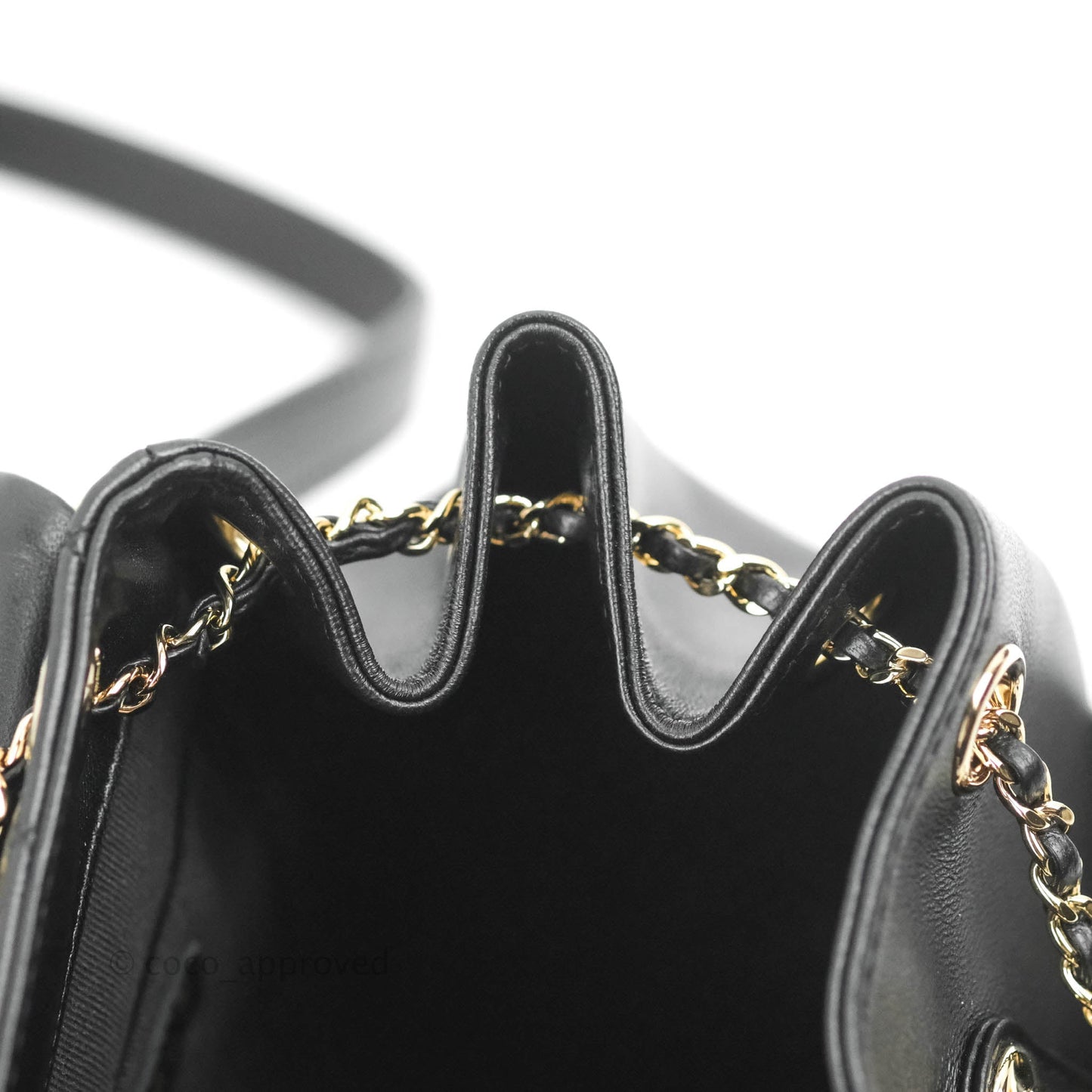 Chanel Quilted Small Duma Drawstring Backpack Black Calfskin 22C