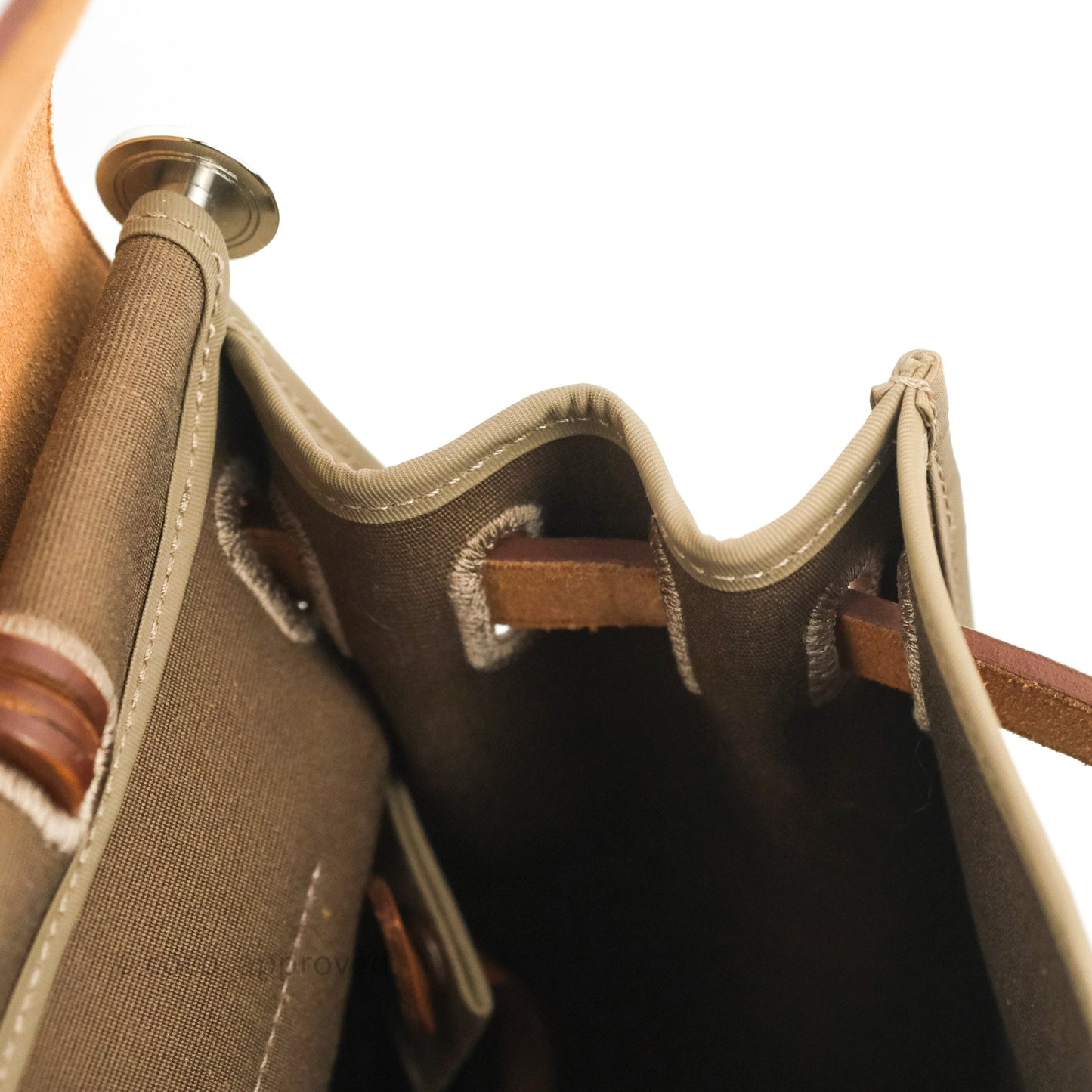 Hermès Herbag Zip 31 Etoupe/Fauve Canvas Palladium Hardware