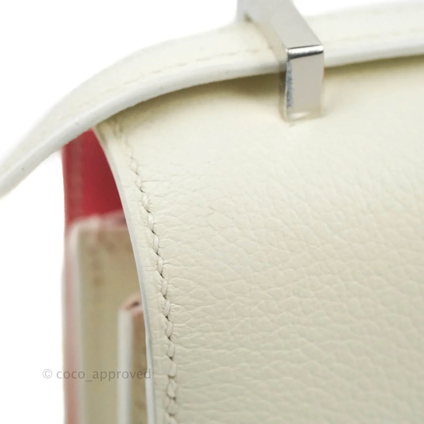Hermès Constance HSS Mini 18cm White Evercolor Palladium Hardware