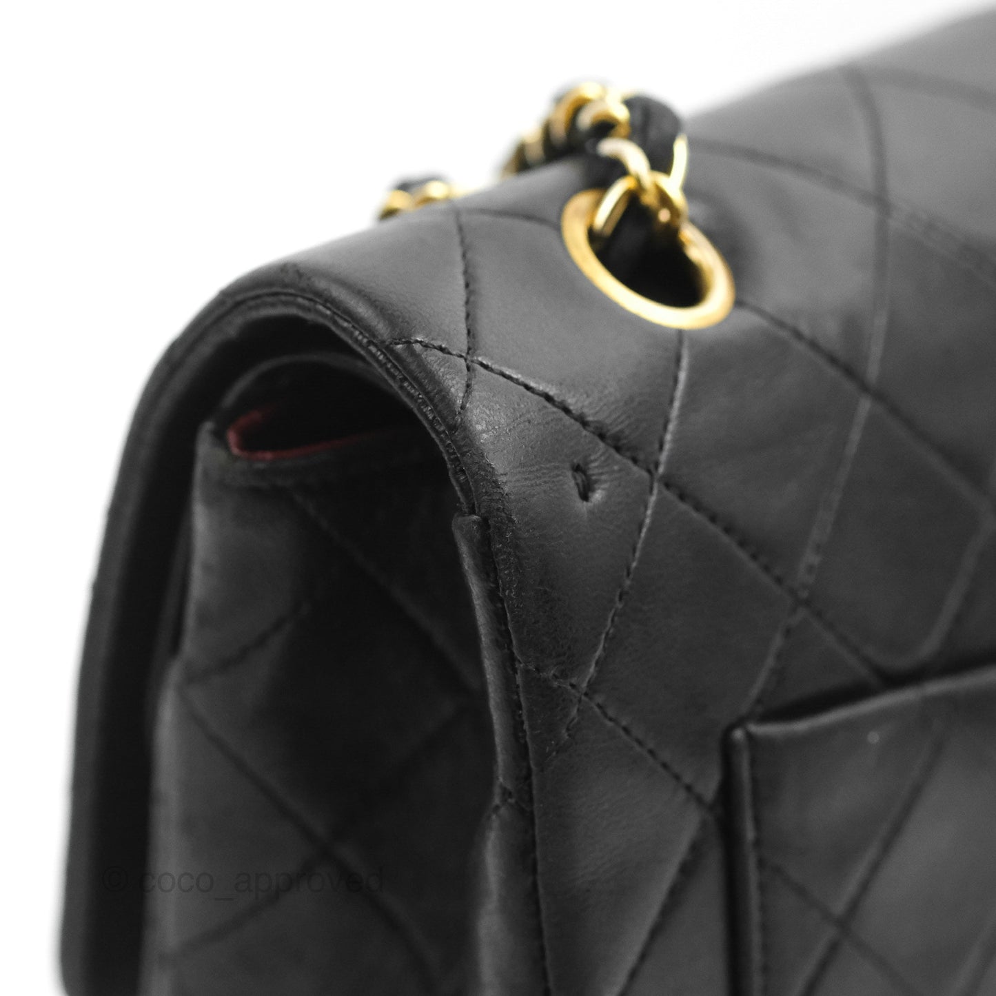 Chanel Vintage Square Flap Bag Black Lambskin 24K Gold Hardware