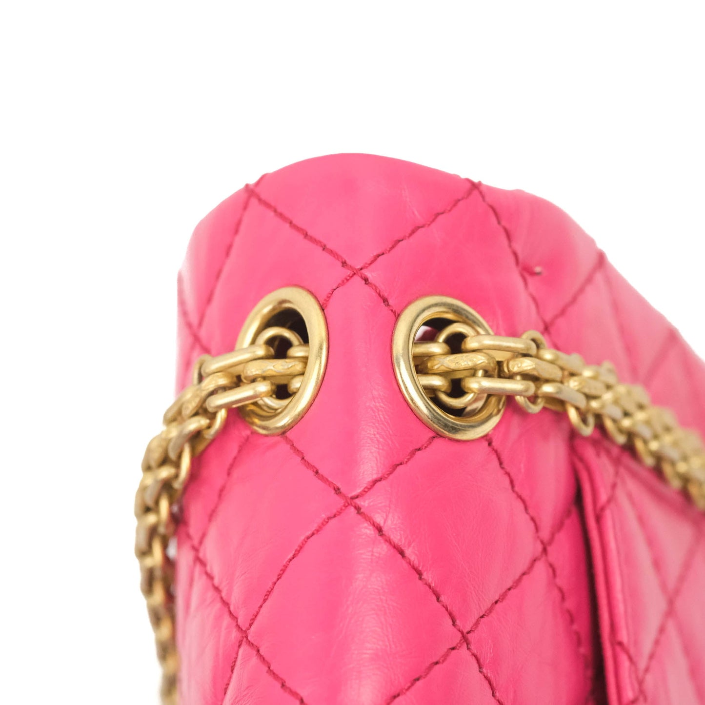 Chanel Mini Reissue 224 Fuschia Pink Aged Calfskin Aged Gold Hardware