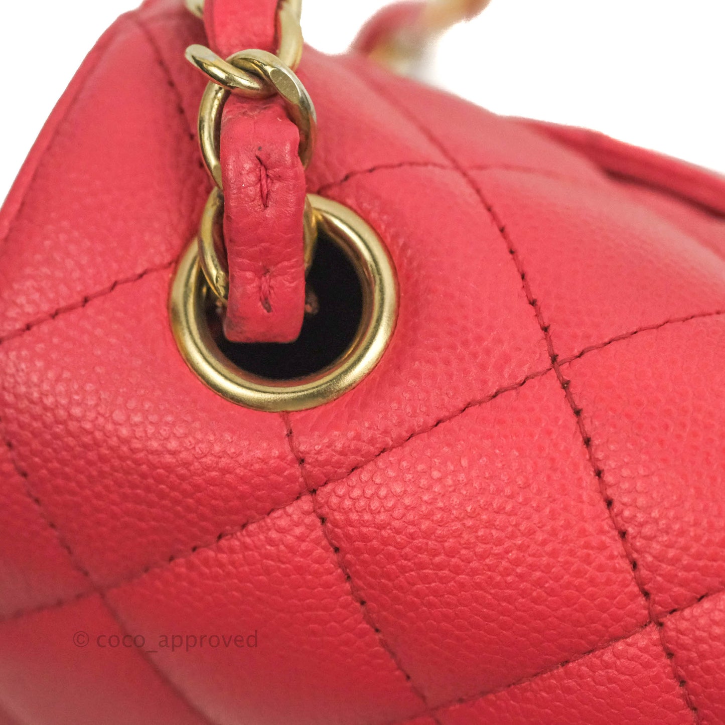 Chanel Quilted Mini Rectangular Flap Pink Caviar Gold Hardware 17C