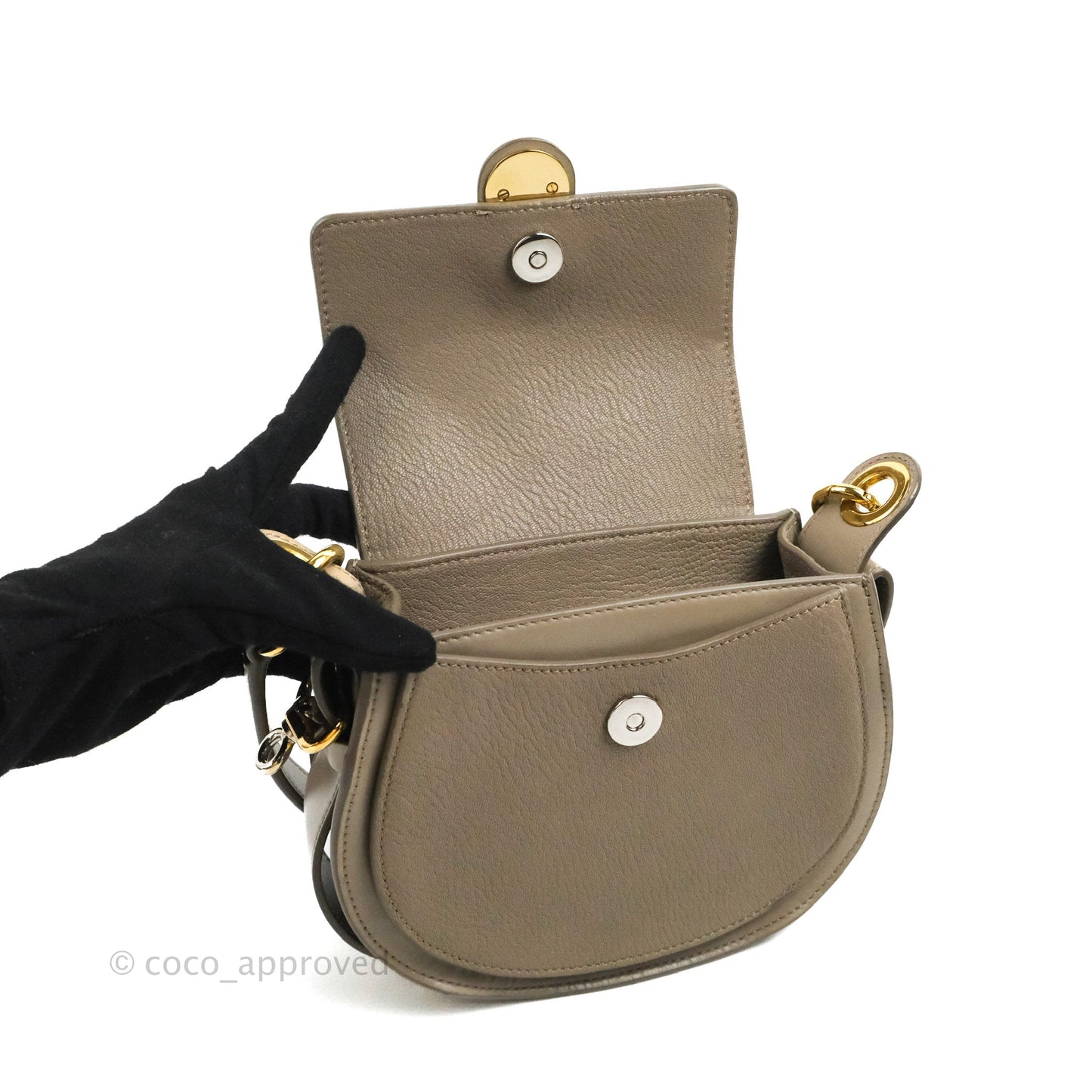 Chloé Small Tess Bag Motty Grey Grained Calfskin