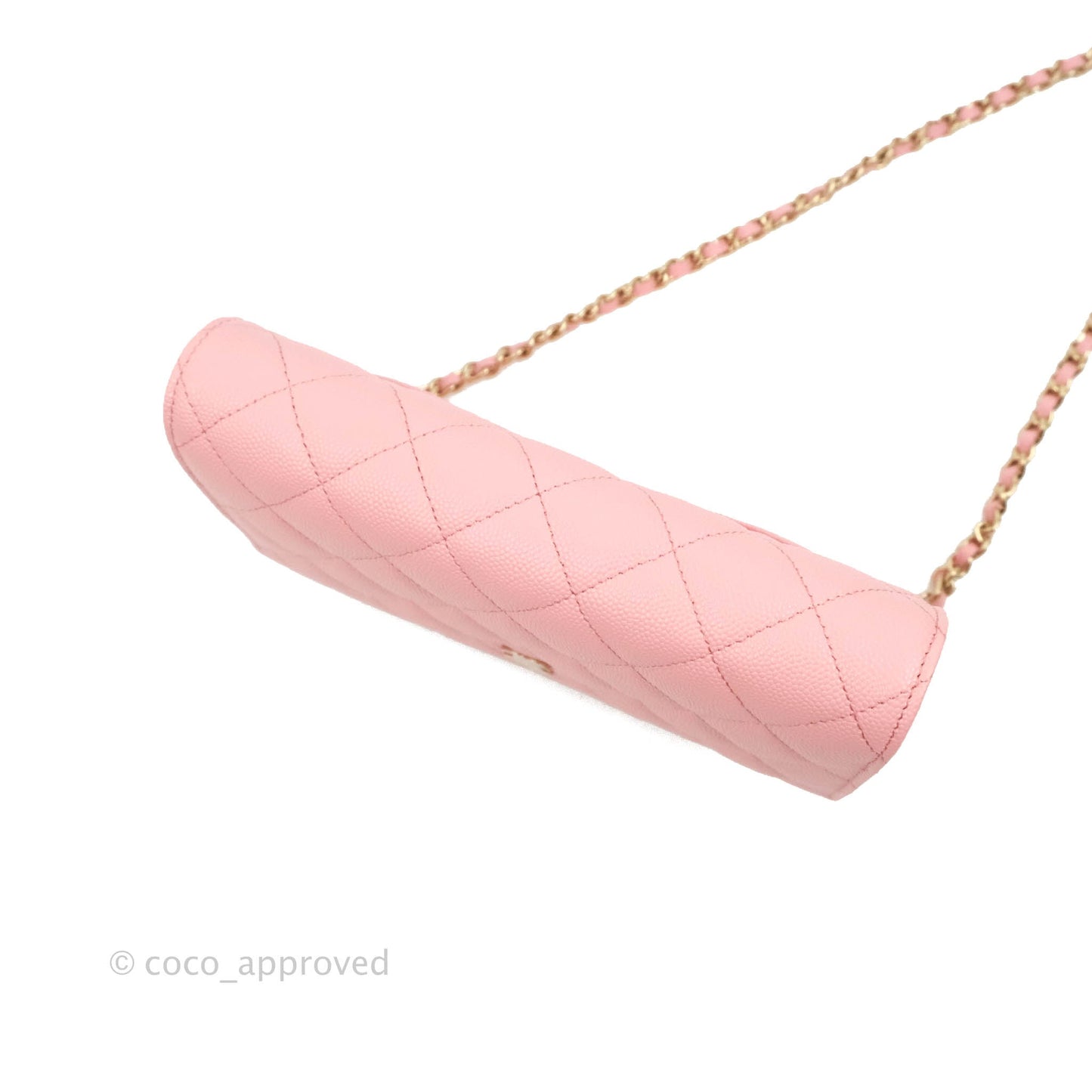 Chanel Quilted Wallet on Chain WOC Pink Caviar Gold Hardware 22S