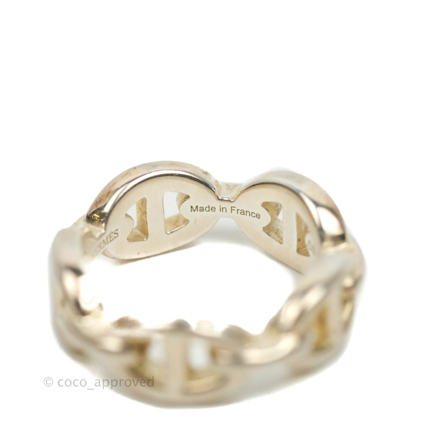 Hermès Sterling Silver PM Chaine d'Ancre Enchainee Band Ring