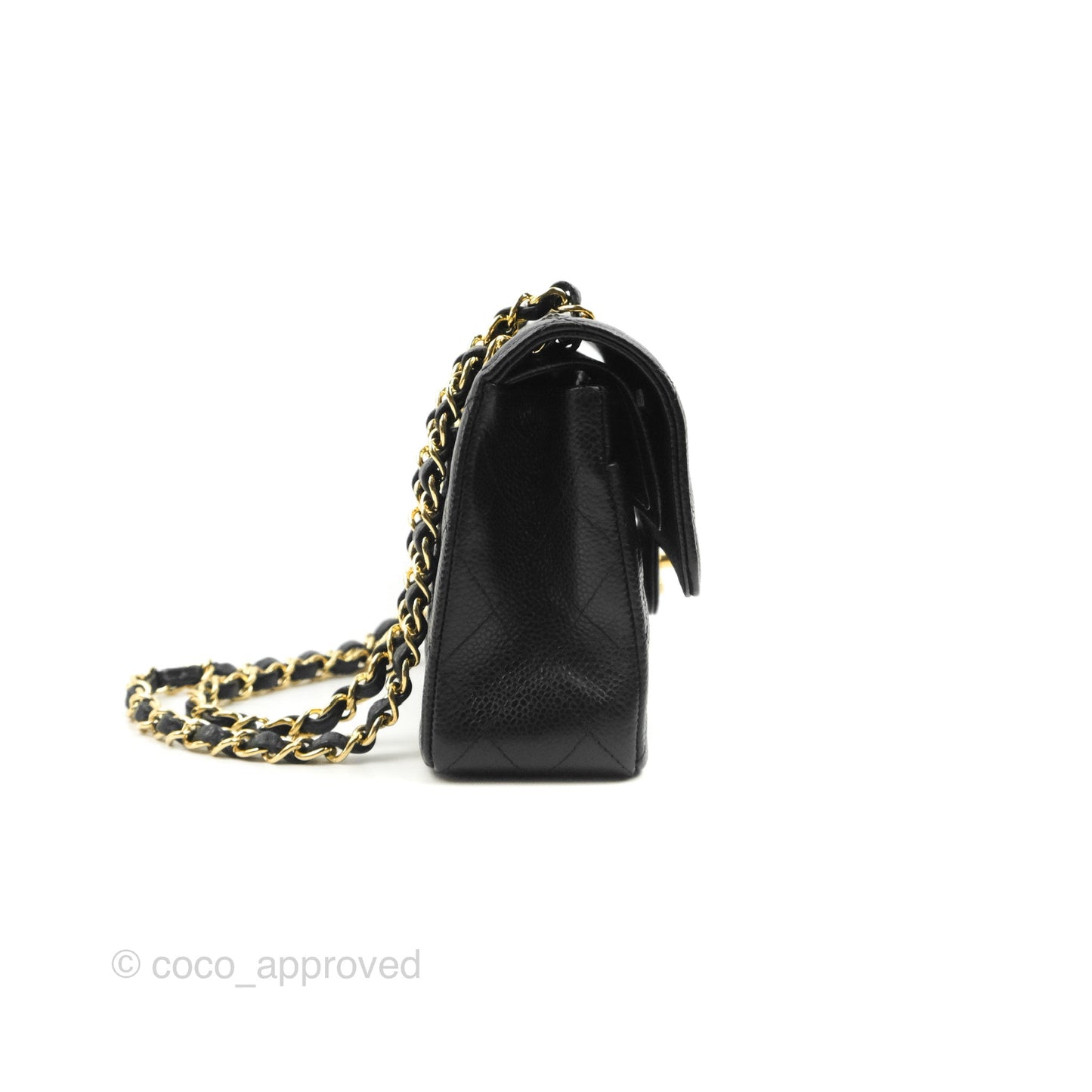 Chanel Small Classic Quilted Flap Black Caviar Gold Hardware