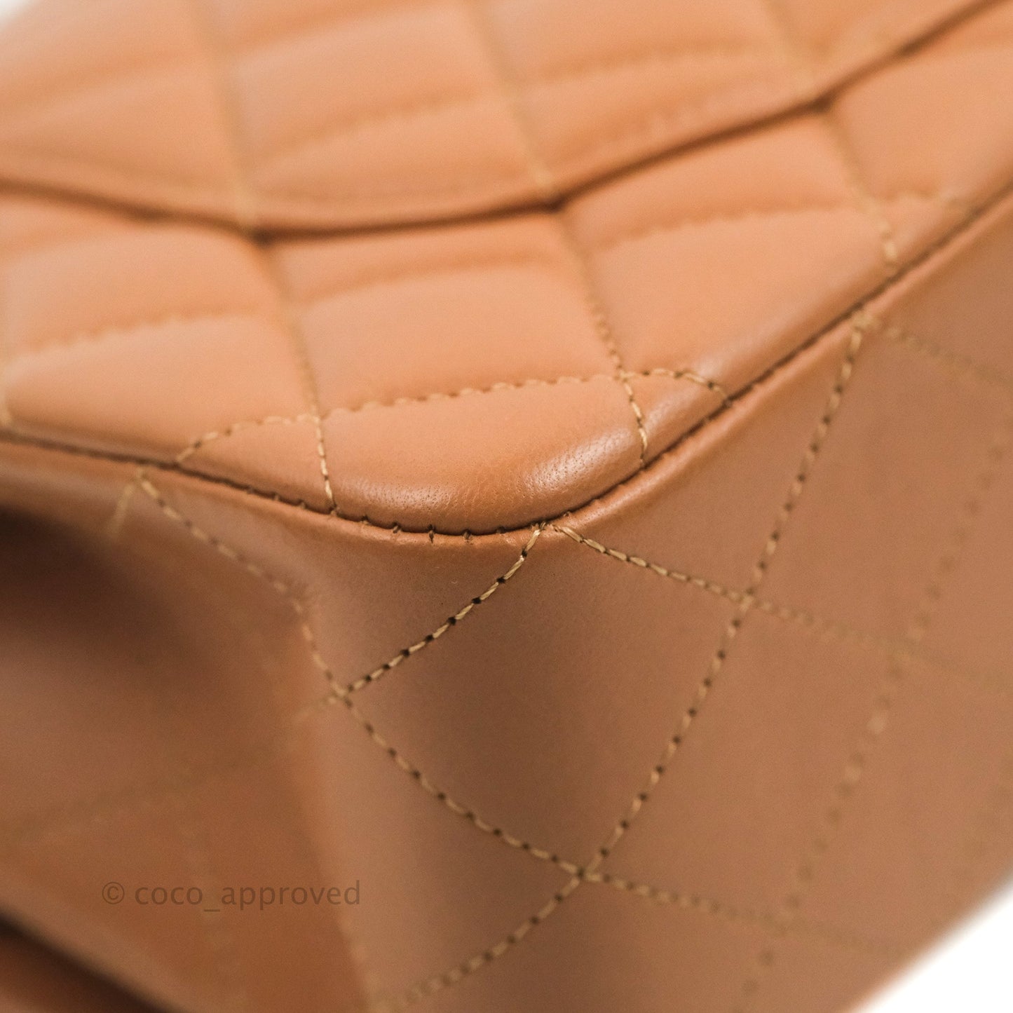 Chanel Small Classic Quilted Flap Dark Beige Caramel Lambskin Gold Hardware 21P