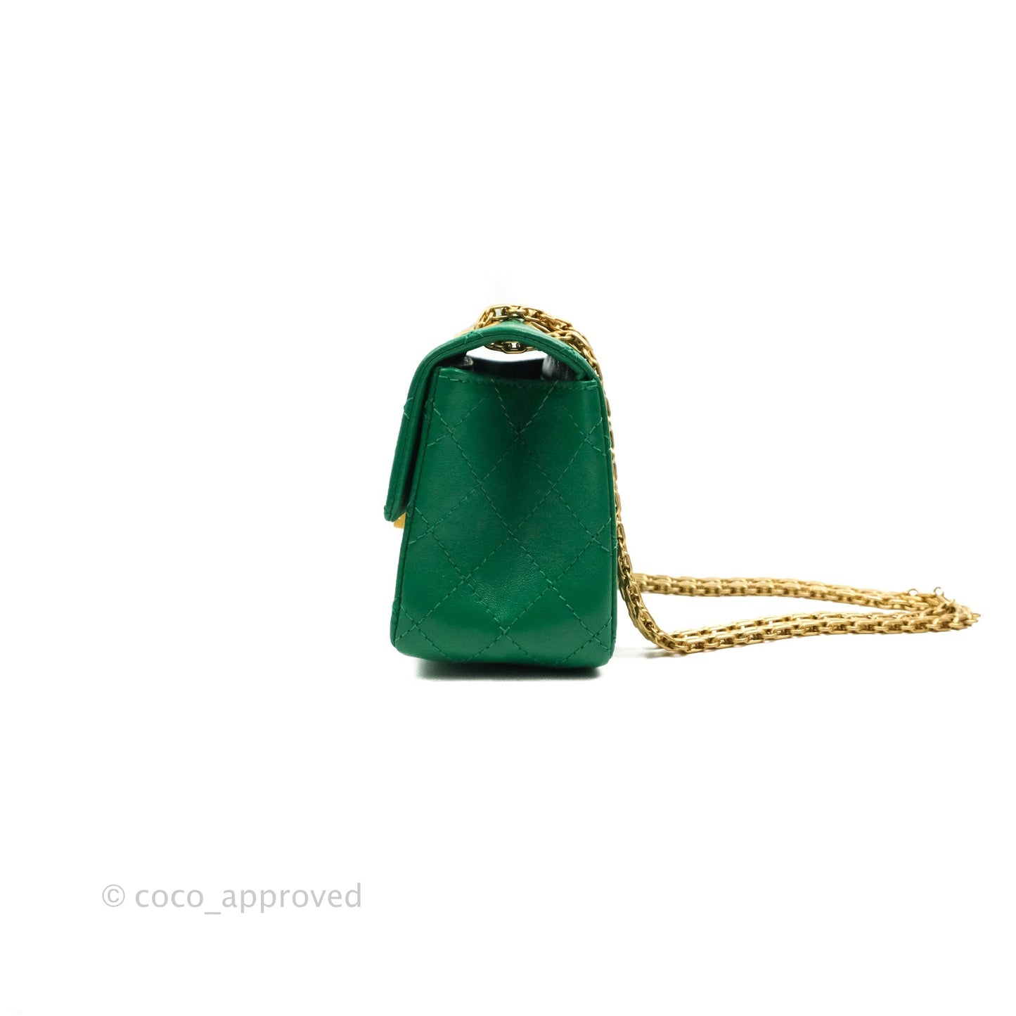Chanel Mini Reissue 224 Green Aged Calfskin Aged Gold Hardware