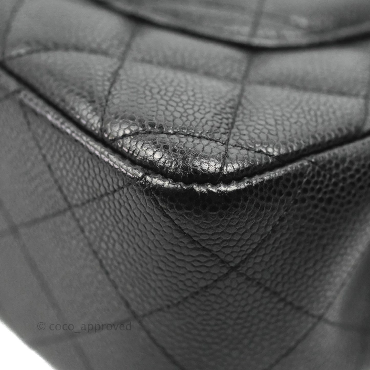 Chanel Jumbo Single Flap Black Caviar Silver Hardware