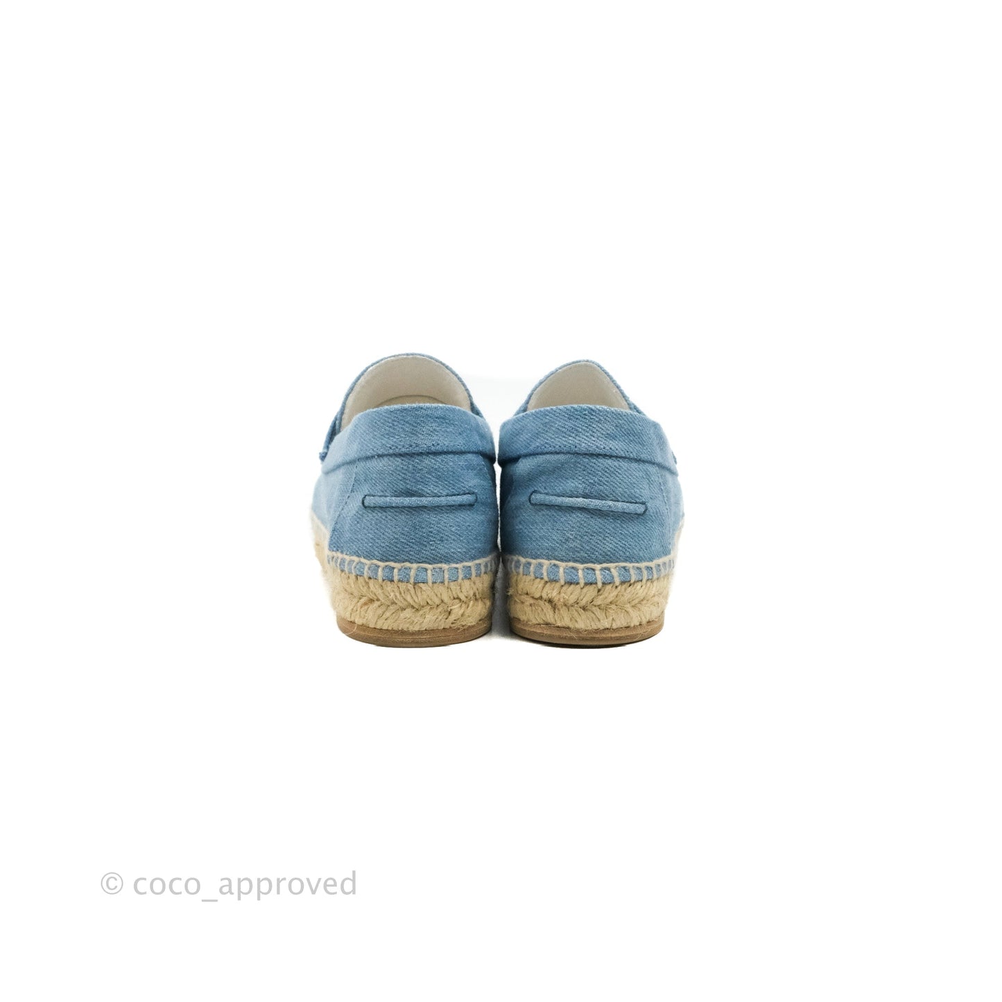 Hermes Denim Canvas Trip Espadrilles Bleu Clair Size 36
