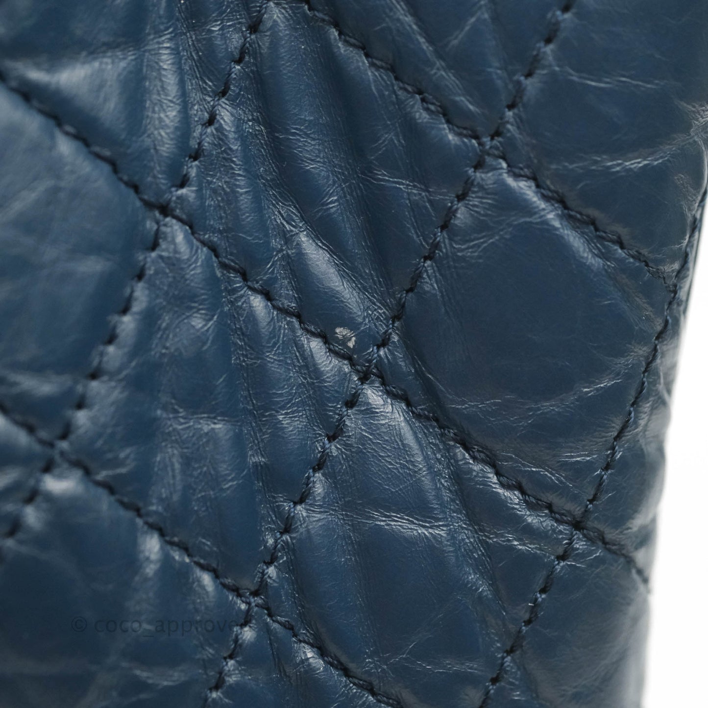Chanel Drawstring Bucket Bag Dark Blue Aged Calfskin Silver Hardware