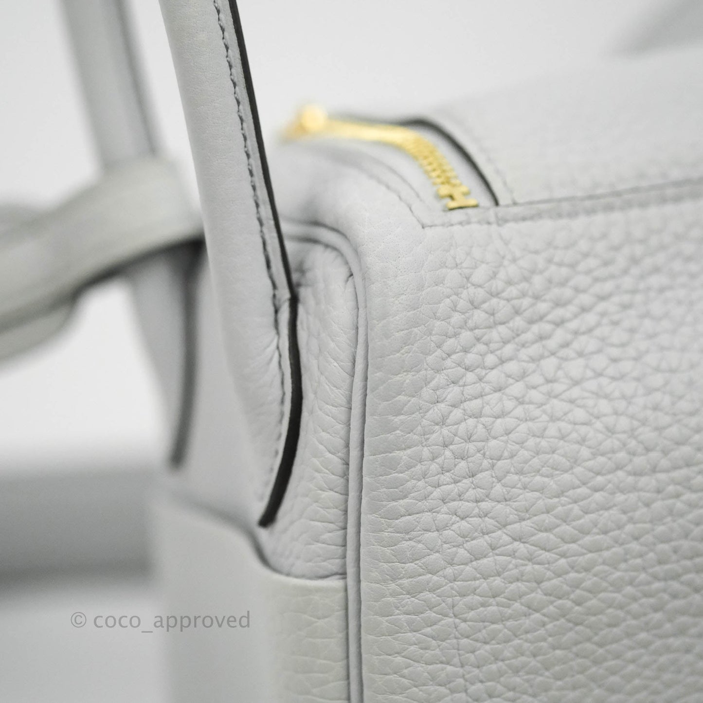 Hermès Mini Lindy 20 Blue Pale Clemence Gold Hardware