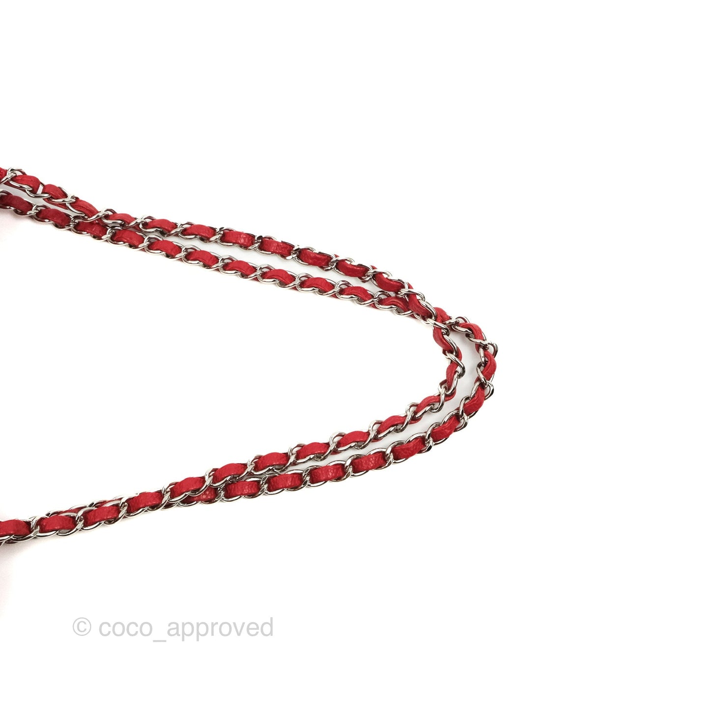 Chanel Classic M/L Medium Flap Quilted Red Caviar Silver Hardware