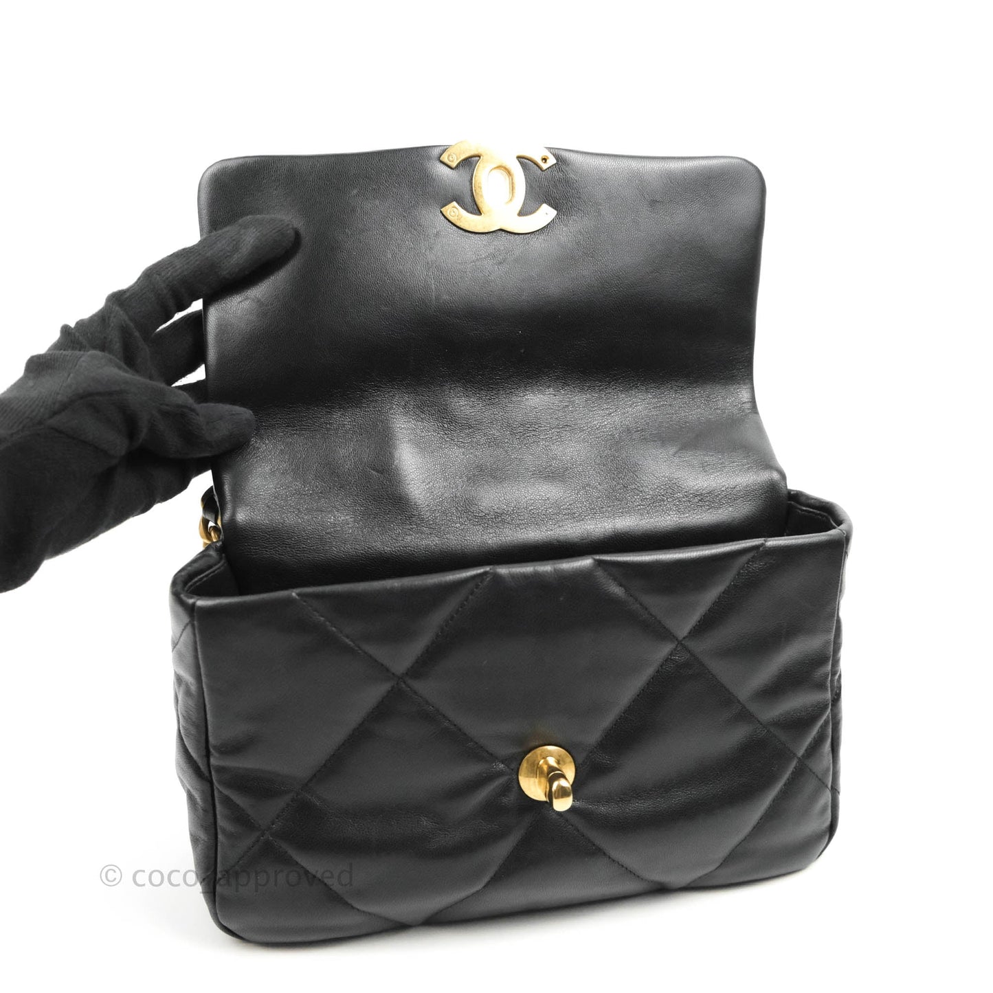 Chanel 19 Small Black Goatskin Mixed Hardware 20B