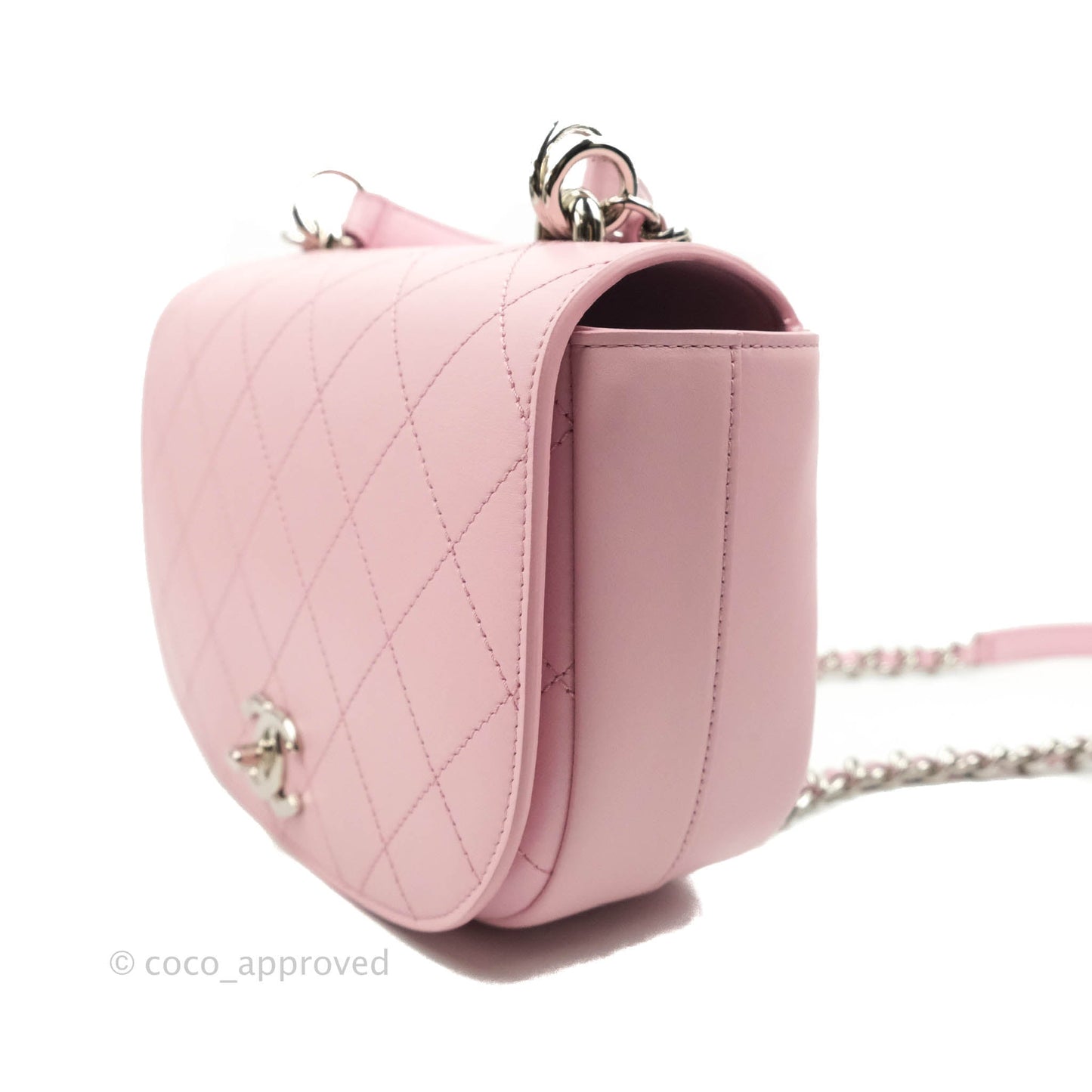 Chanel Stitched Ring My Bag Flap Crossbody Pink Calfskin
