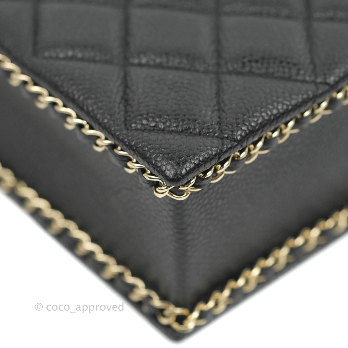 Chanel Evening Bag Caviar Black Gold Hardware 22SS