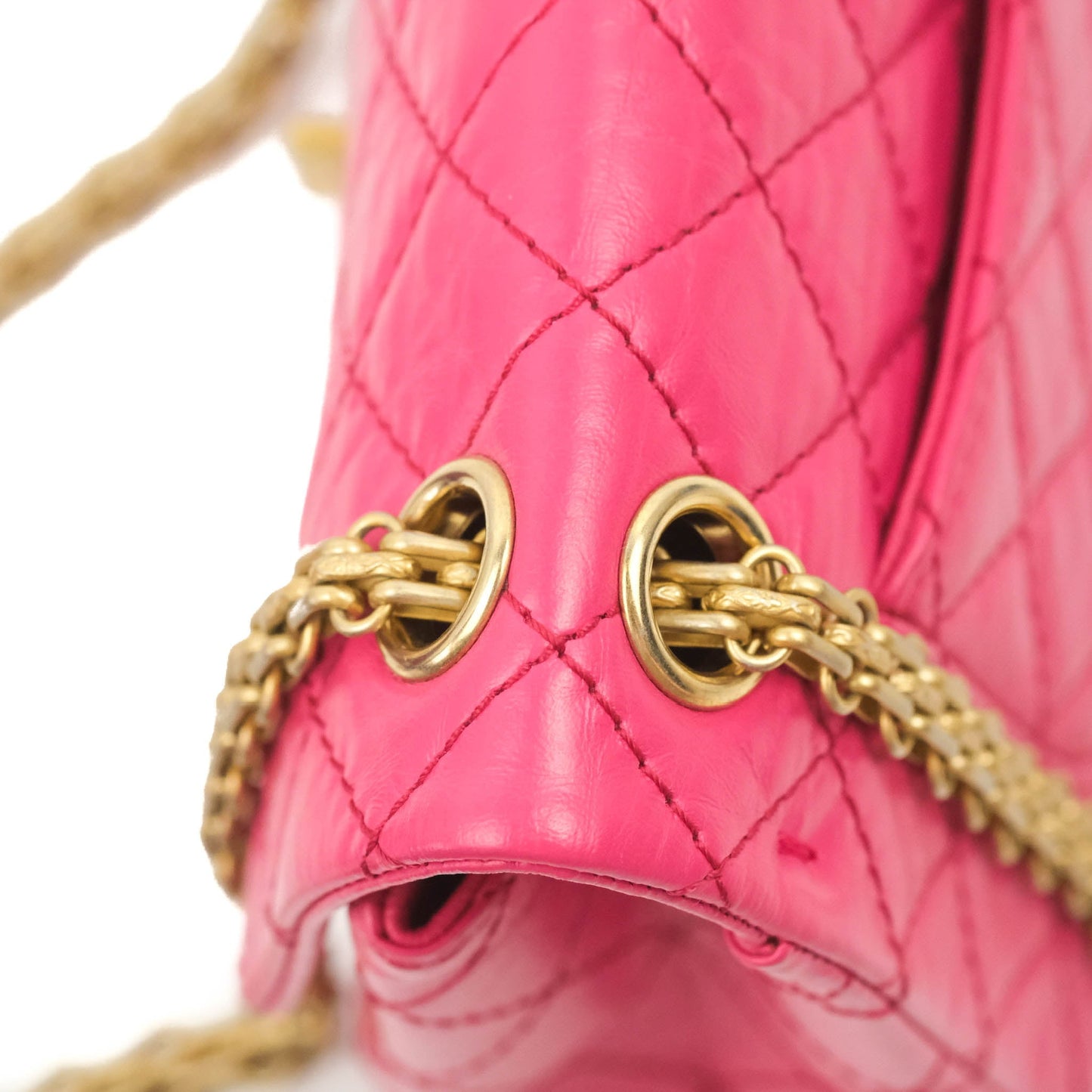 Chanel Mini Reissue 224 Fuschia Pink Aged Calfskin Aged Gold Hardware