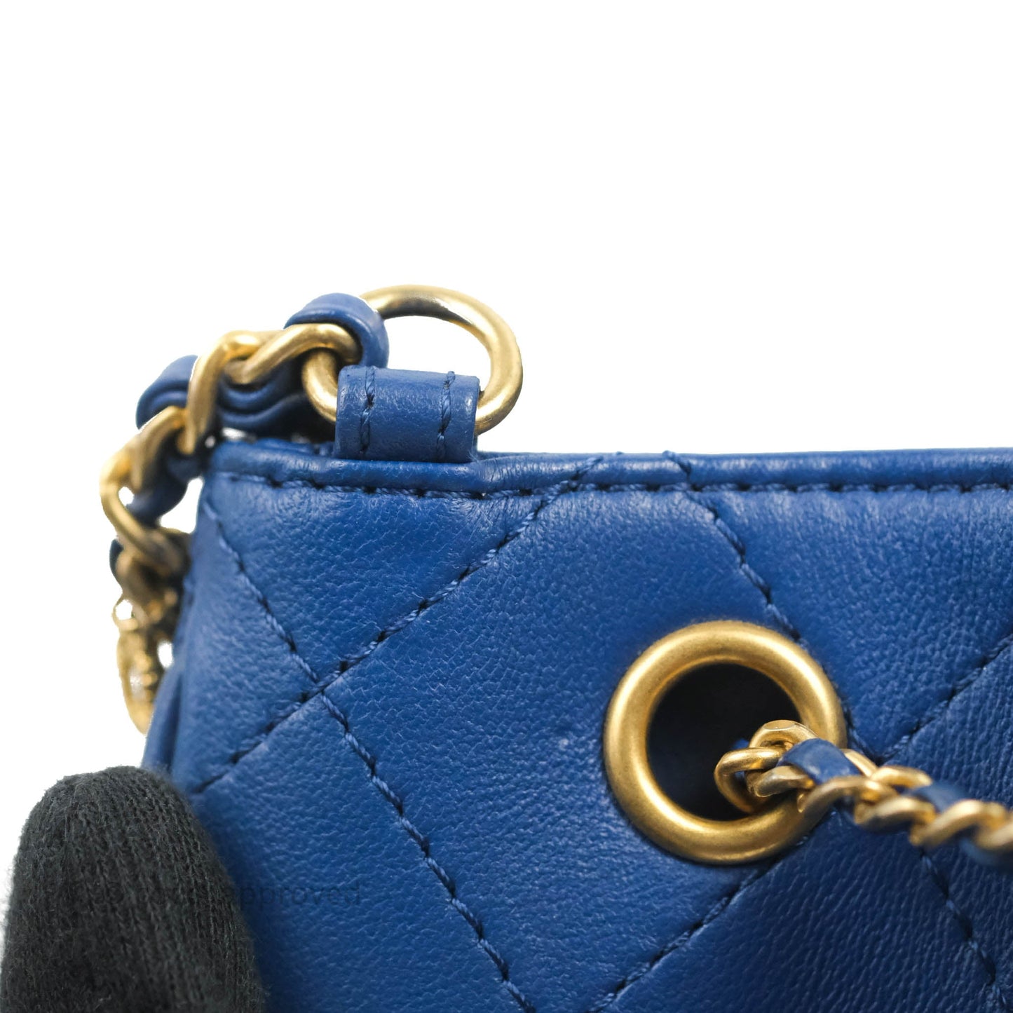 Chanel Egyptian Amulet Drawstring Bucket Bag Navy Aged Gold Hardware