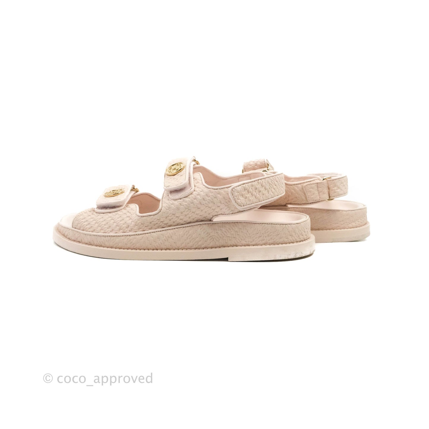 Chanel Dad Sandals Medallion Light Pink Size 37