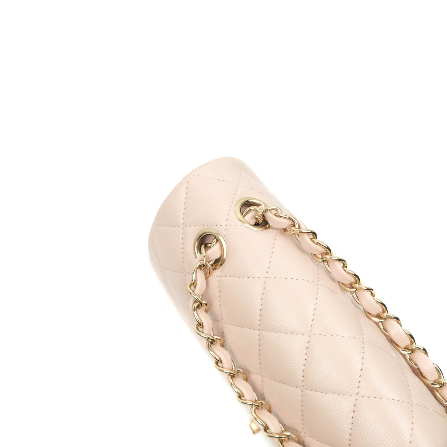 Chanel Classic Small S/M Flap Rose Clair Pink Caviar Gold Hardware 21C