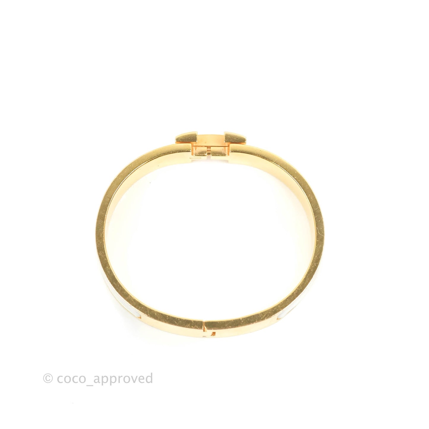 Hermès Clic H Bracelet White Rose Gold PM