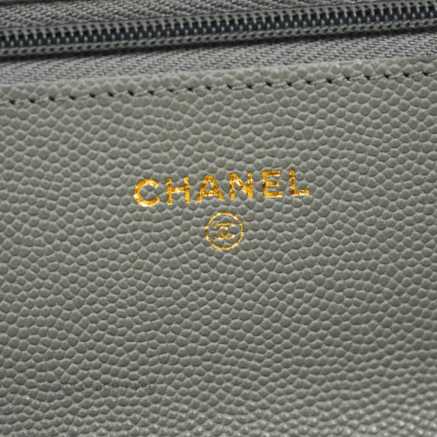 Chanel Wallet On Chain WOC Caviar Grey Gold Hardware