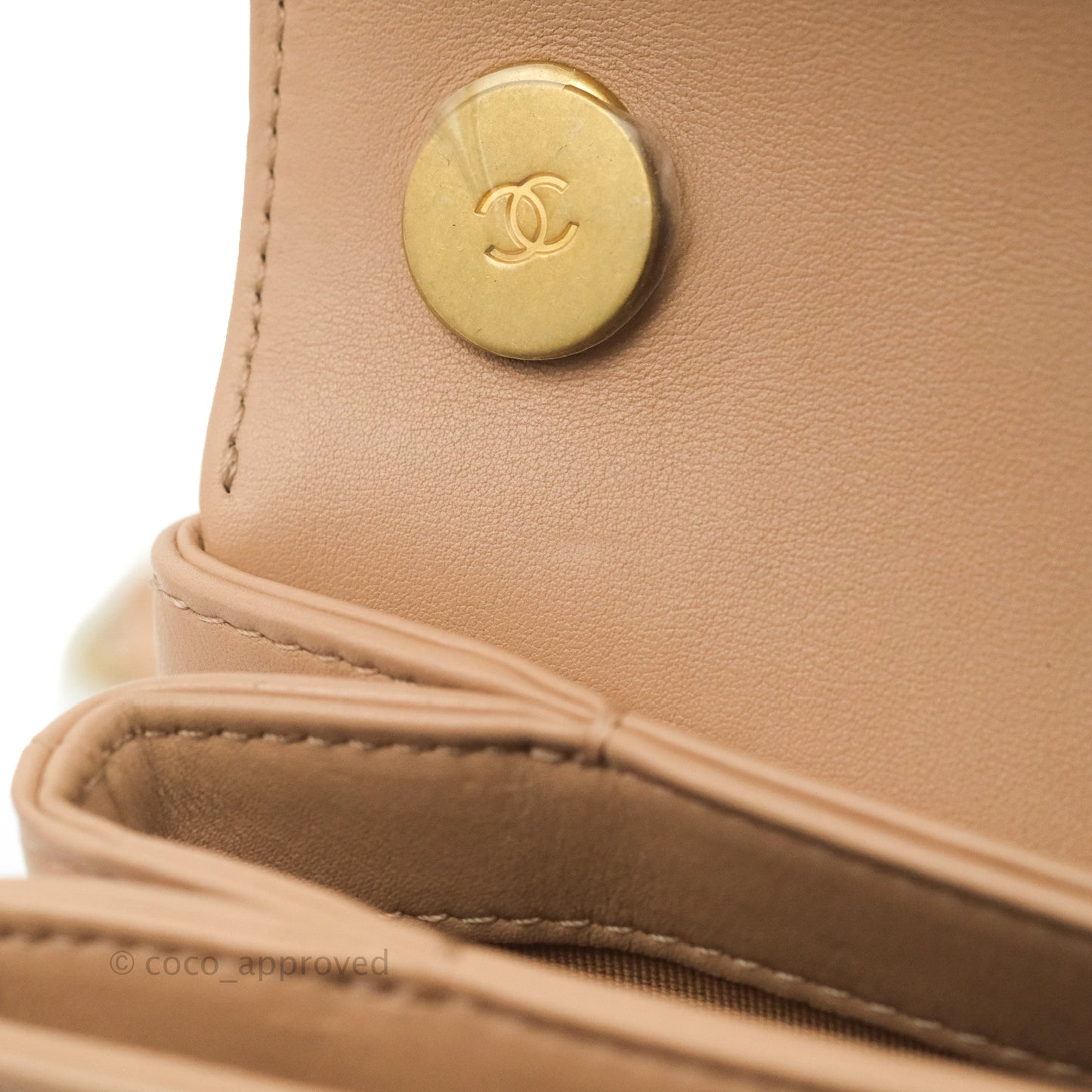 Chanel Pearl Chain Bag Pink Calfskin Aged Gold Hardware