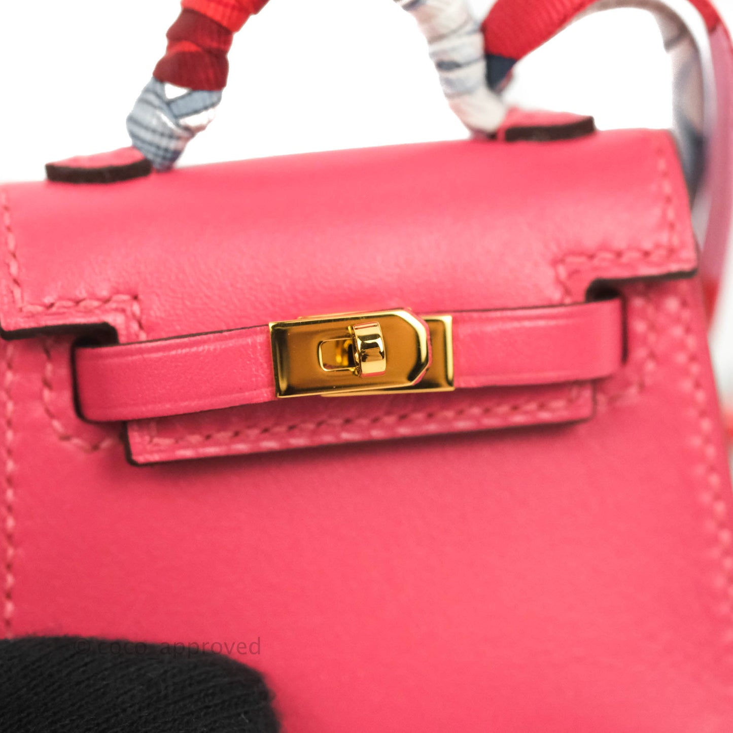 Hermès Kelly Twilly Around Bag Charm Pink Tadelakt Gold Hardware