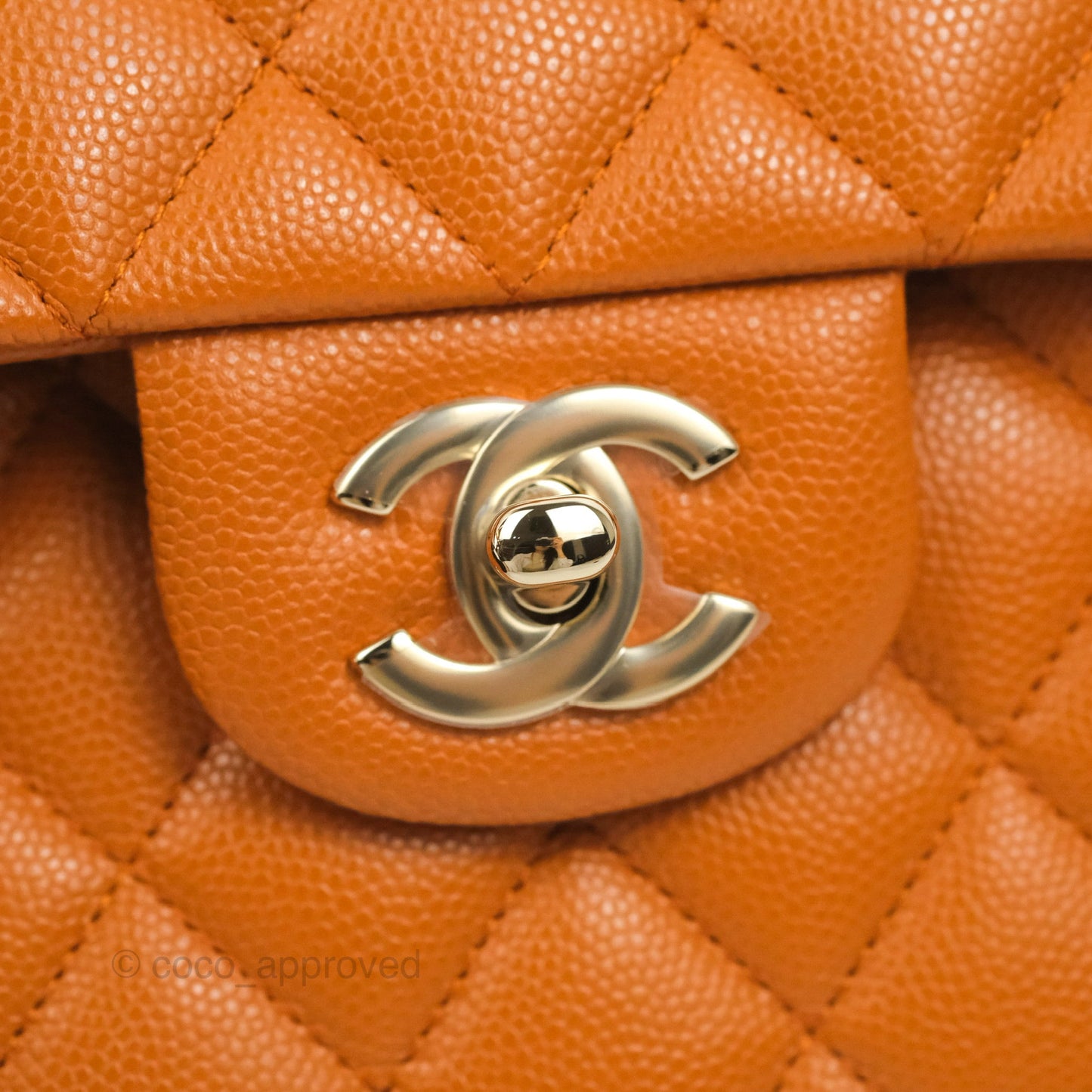 Chanel Classic S/M Small Double Flap Caramel Caviar Gold Hardware 21A