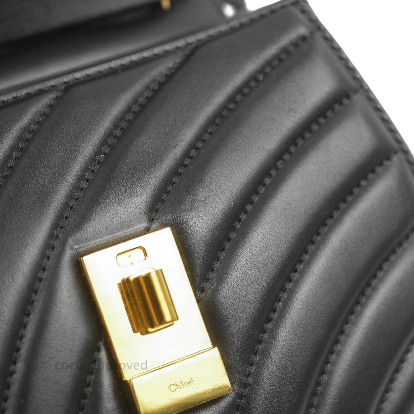 Chloe Quilted Mini Drew Bijou Crossbody Bag Black Smooth Calfskin Gold Hardware
