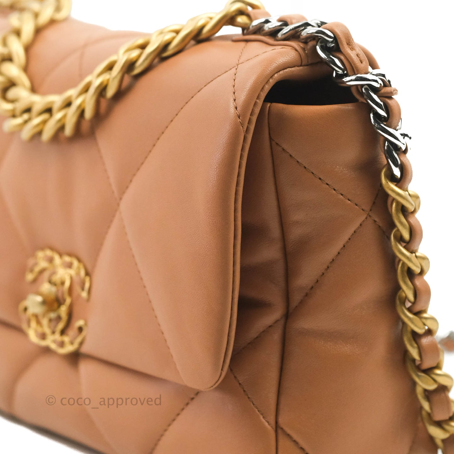 Chanel 19 Small Caramel Dark Beige Lambskin Mixed Hardware 21K