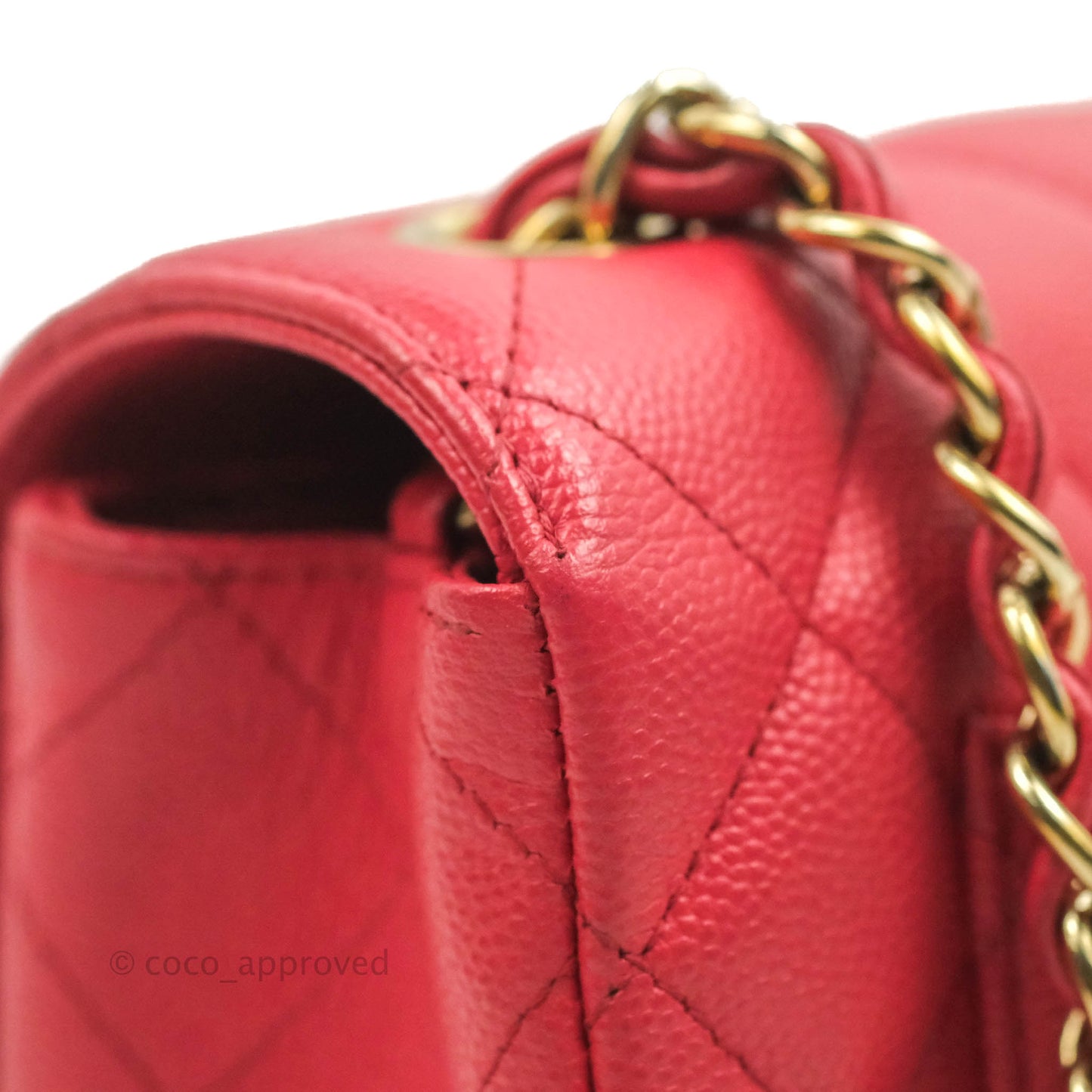 Chanel Quilted Mini Rectangular Flap Pink Caviar Gold Hardware 17C