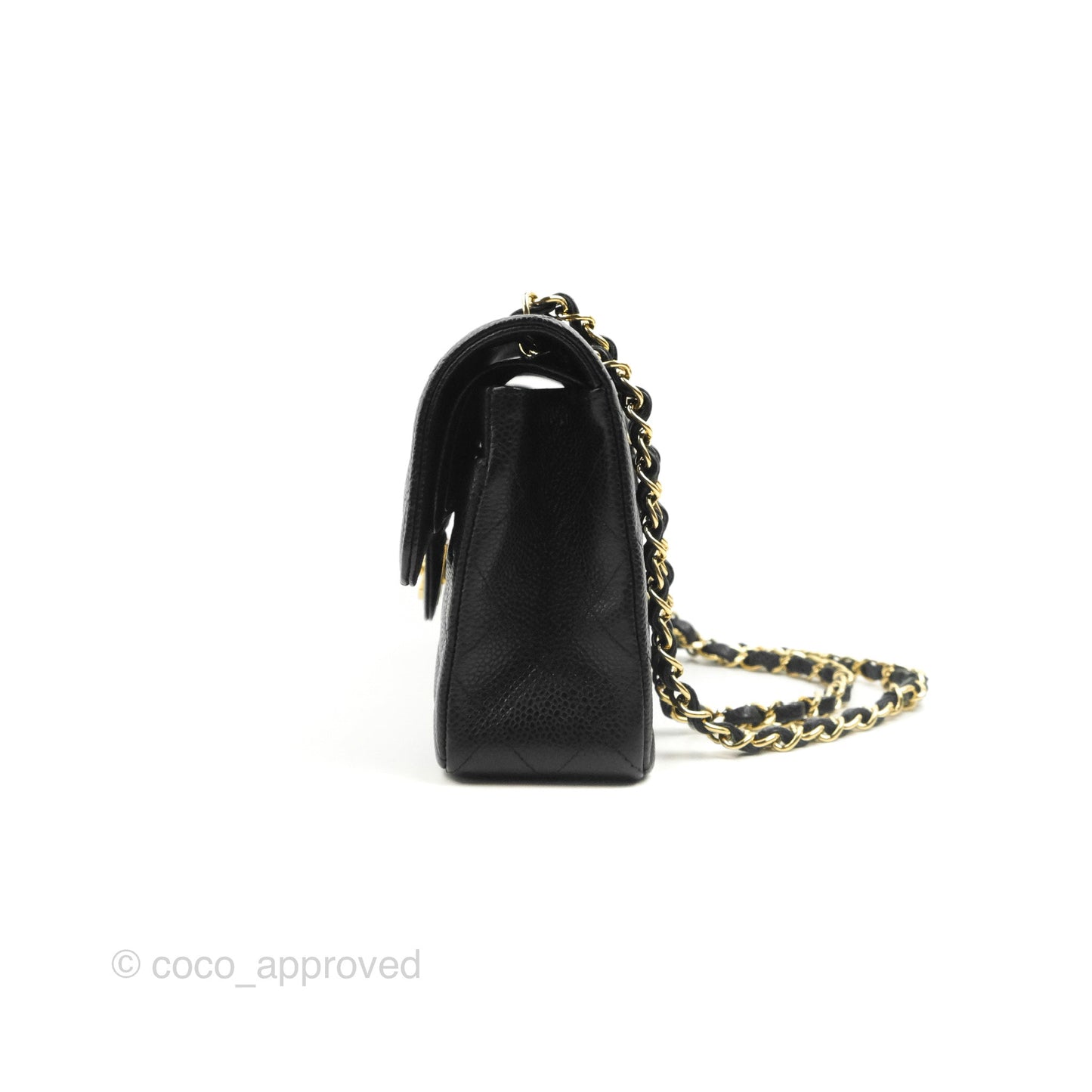 Chanel Small Classic Quilted Flap Black Caviar Gold Hardware