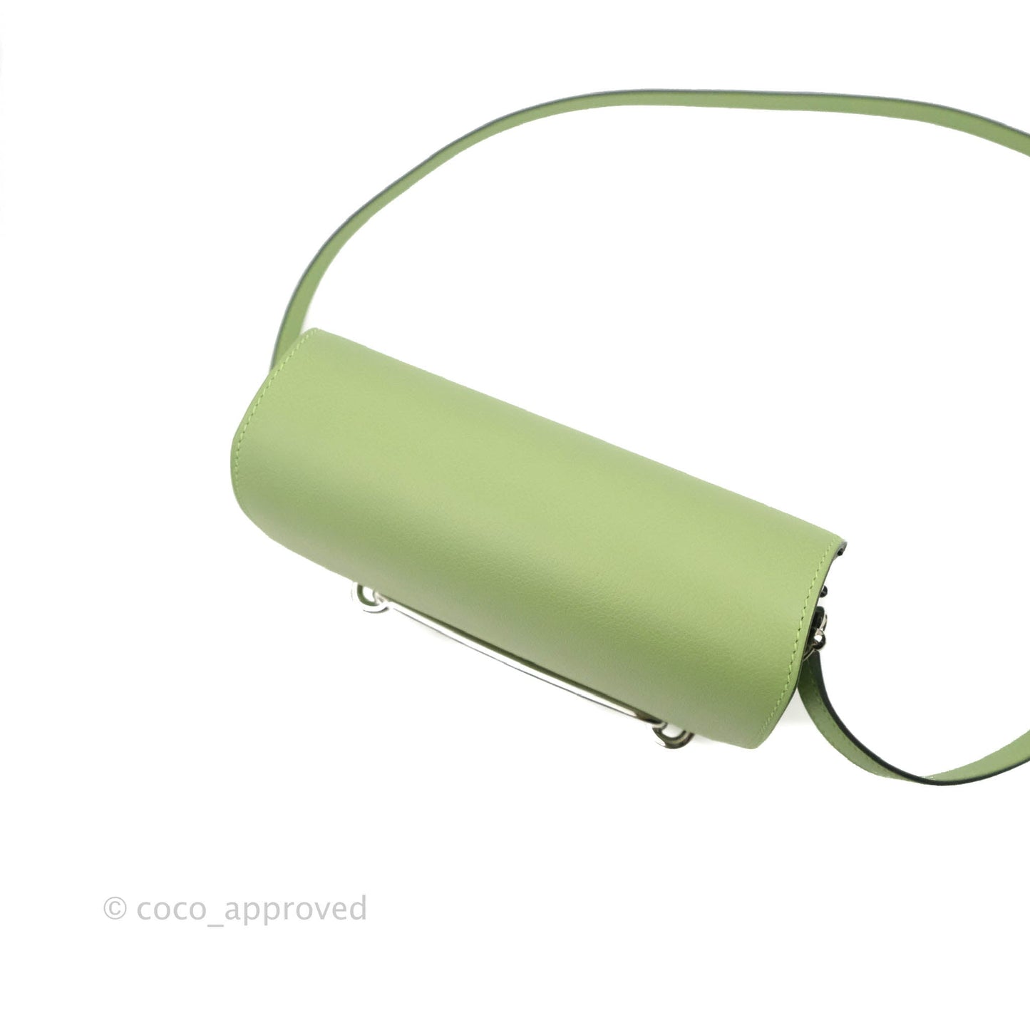Hermès Roulis Mini 18 Evercolor Vert Criquet Palladium Hardware
