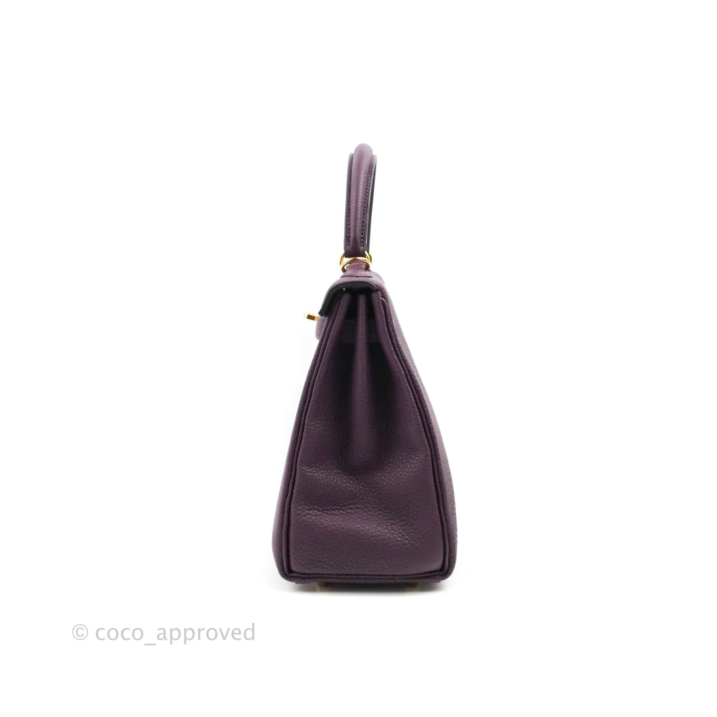 Hermès Retourne Kelly 25 Cassis Gold Hardware