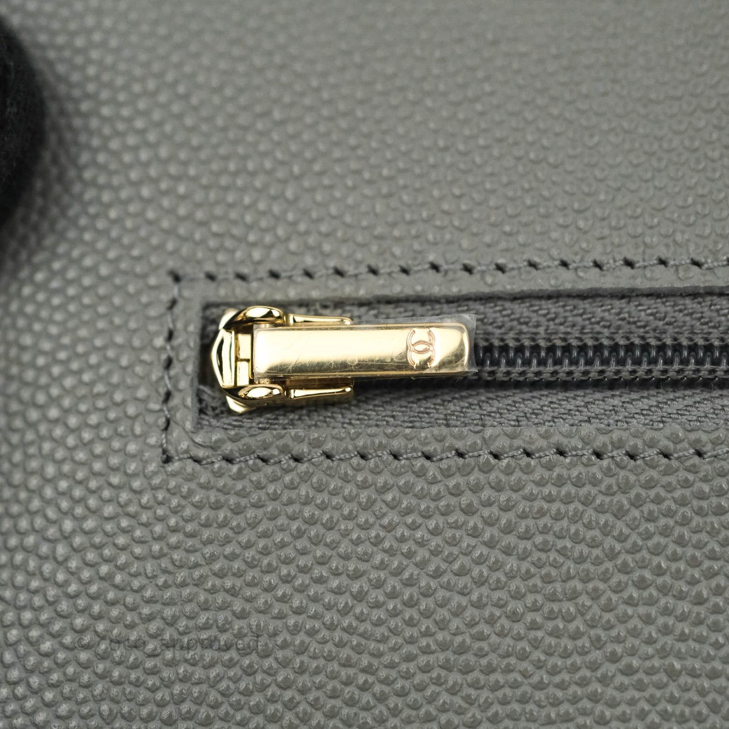 Chanel Wallet On Chain WOC Caviar Grey Gold Hardware