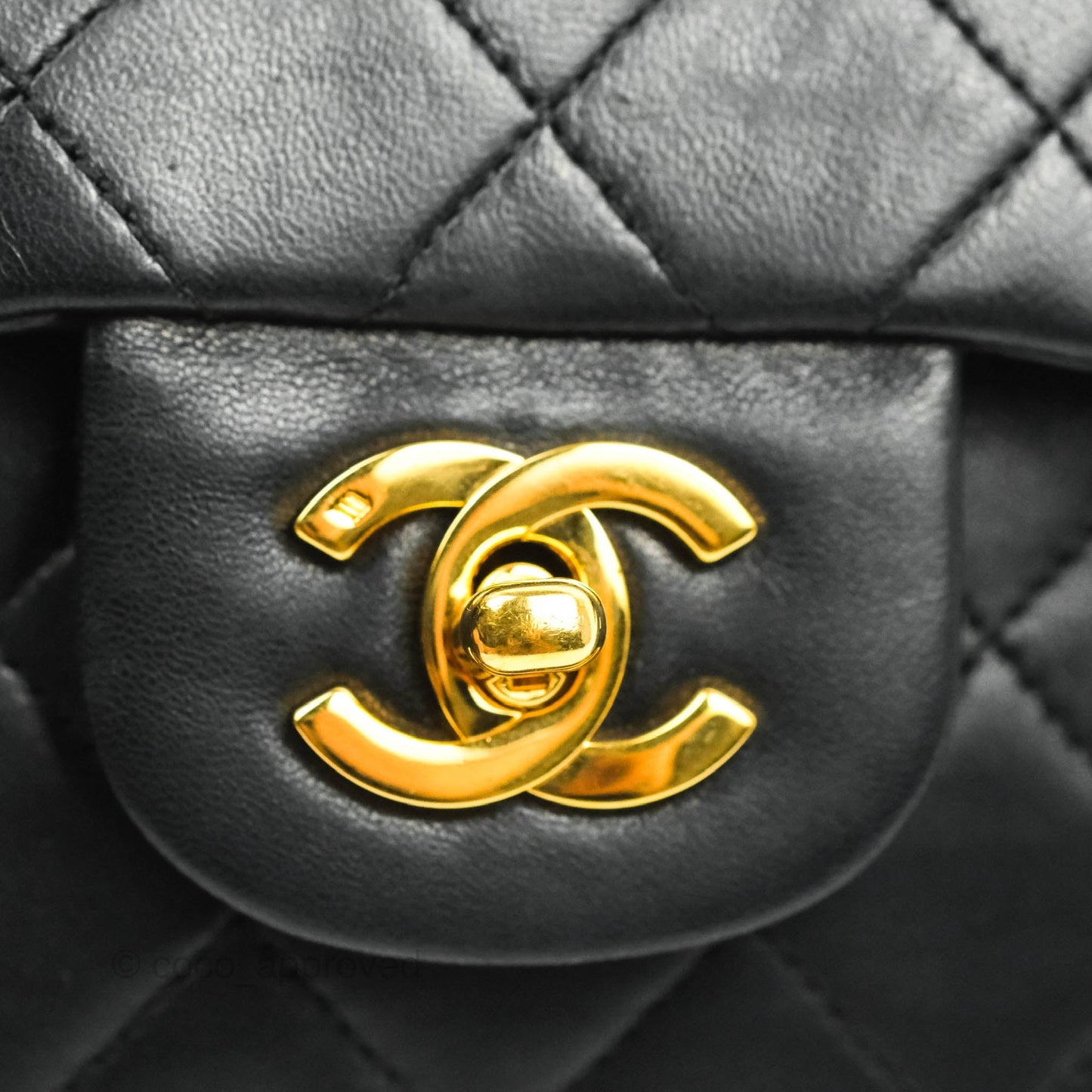 Chanel Classic Vintage Small S/M Flap Black Lambskin 24K Gold Hardware