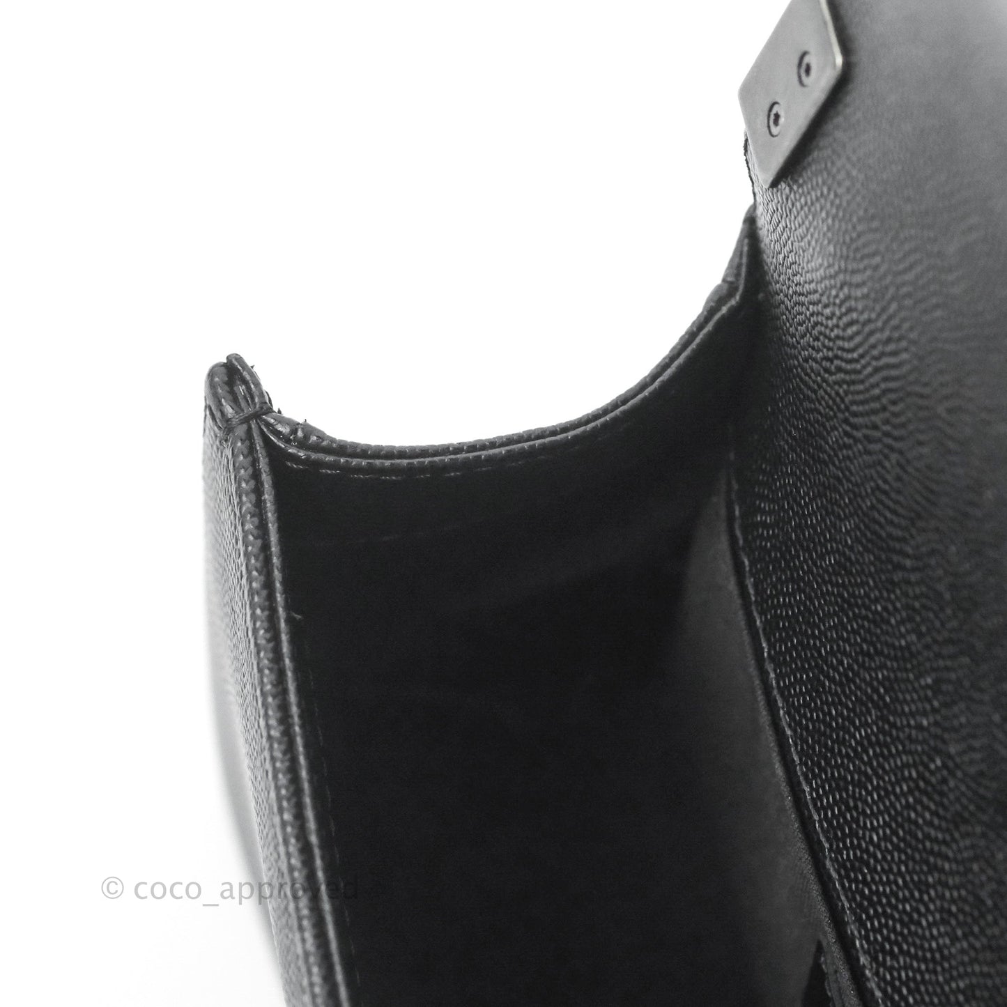 Chanel Small Boy Quilted Black Caviar Ruthenium Hardware