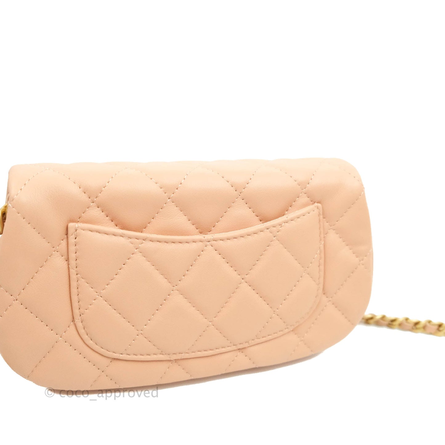 Chanel Clutch with Chain Beige Pink Calfskin Aged Gold Hardware