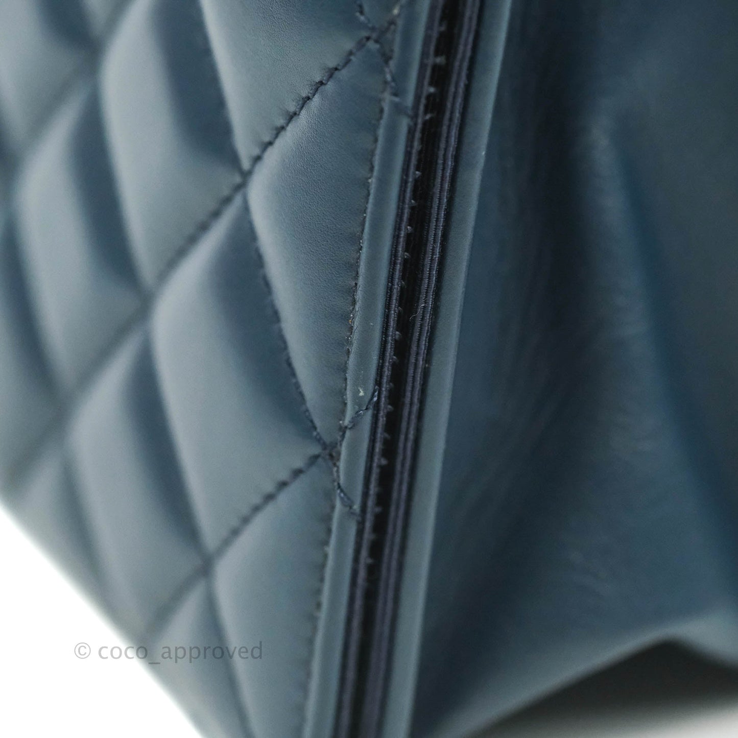 Chanel Quilted Ballerina Small Flap Bag Blue Black Ruthenium Hardware