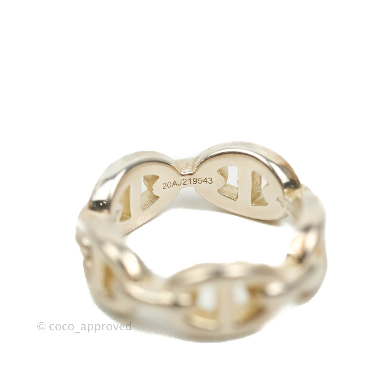 Hermès Sterling Silver PM Chaine d'Ancre Enchainee Band Ring