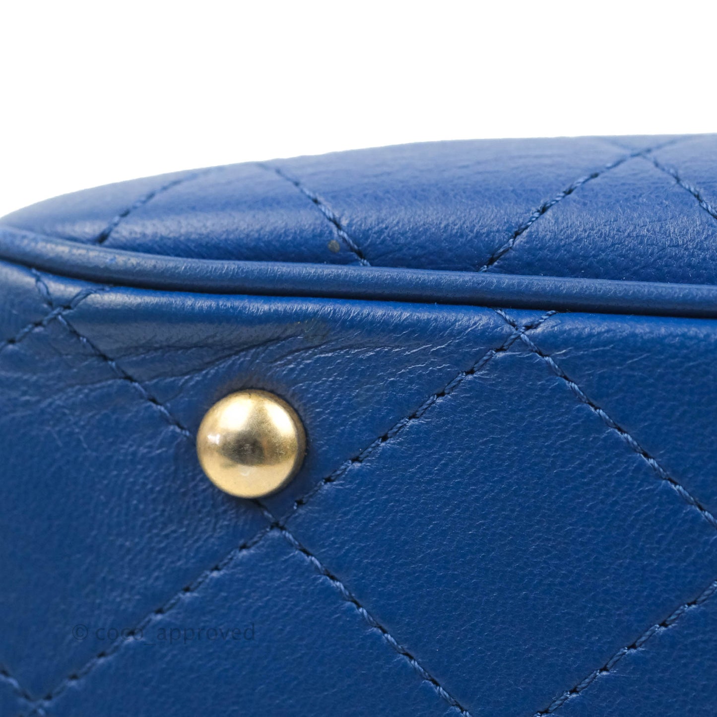Chanel Egyptian Amulet Drawstring Bucket Bag Navy Aged Gold Hardware