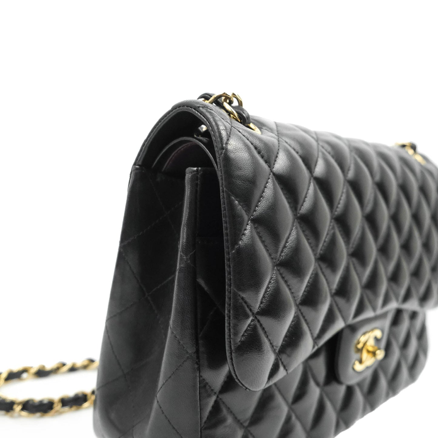 Chanel Jumbo Double Flap Black Lambskin Gold Hardware