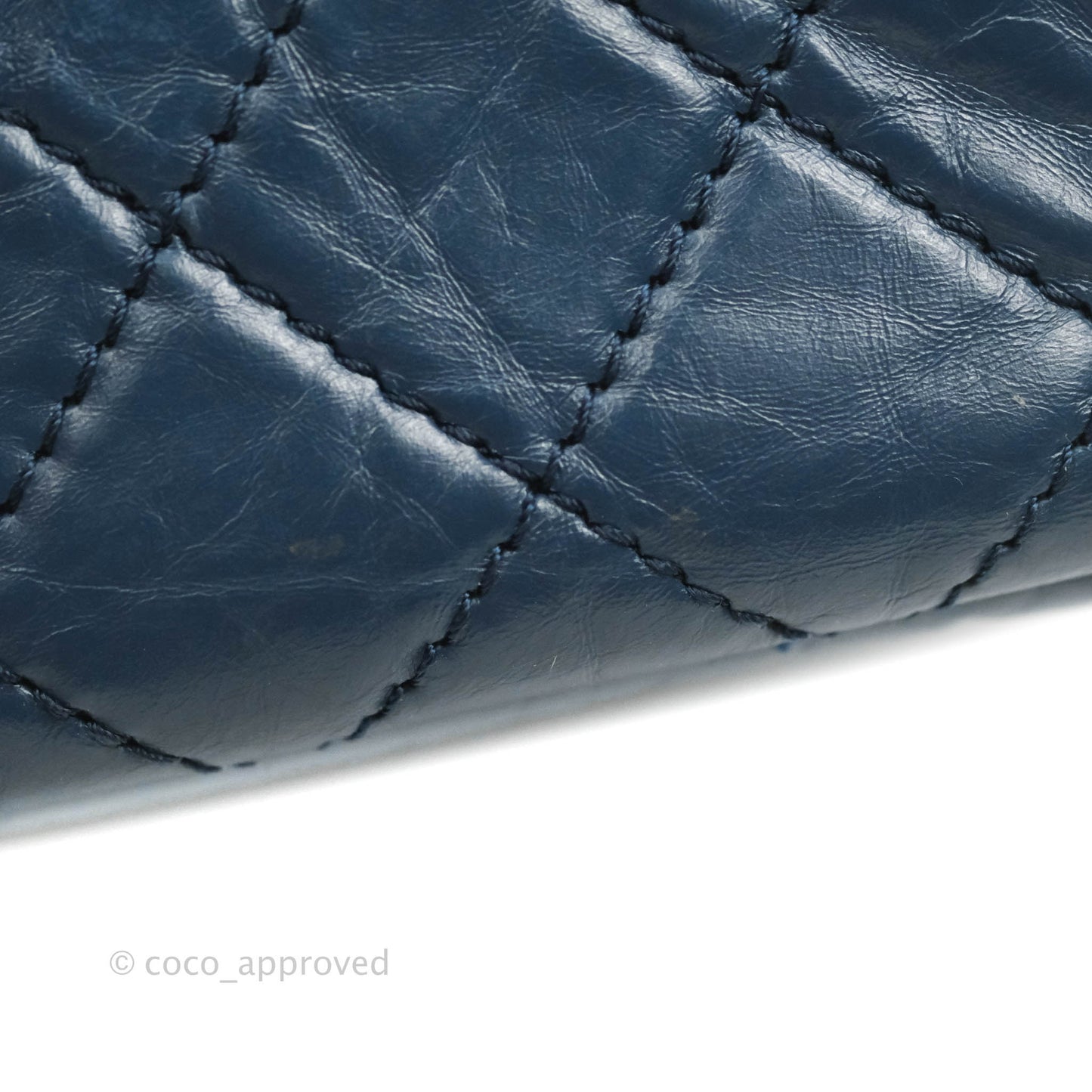 Chanel Drawstring Bucket Bag Dark Blue Aged Calfskin Silver Hardware